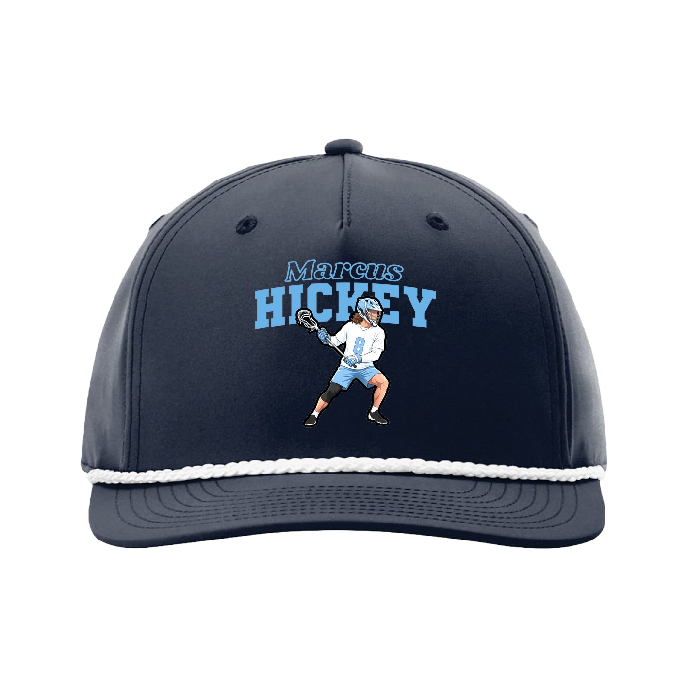 Five-Panel Classic Rope Cap — Name Arch in Navy