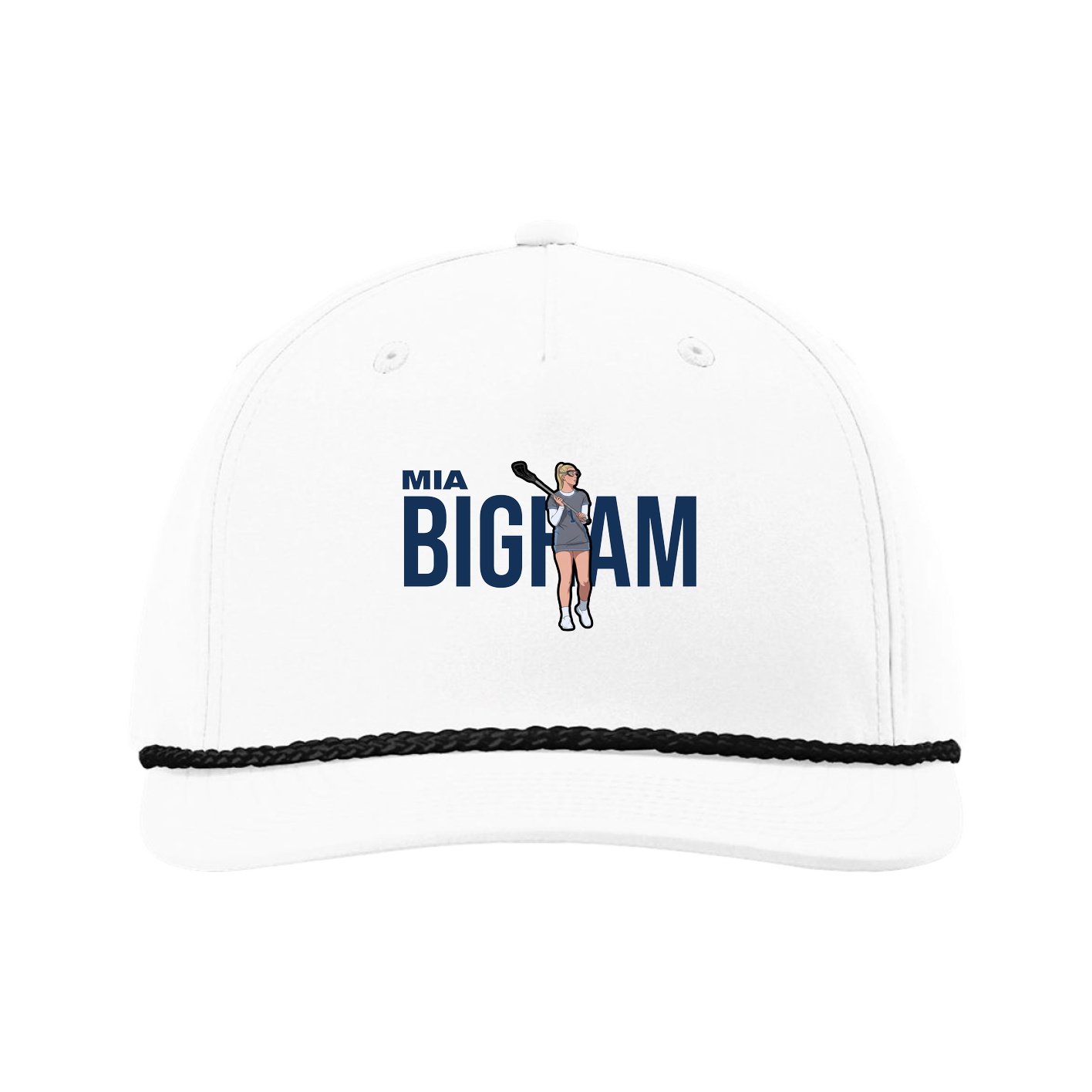 Five-Panel Classic Rope Cap — Player Name in White
