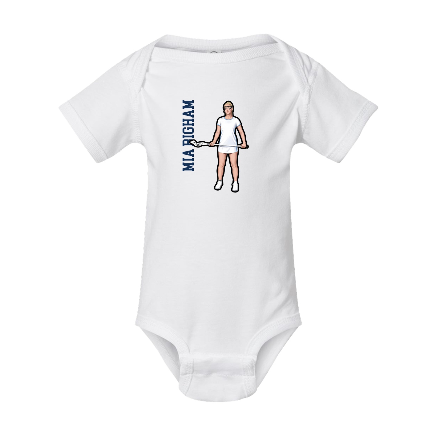 Baby Onesie — Name Vertical in White