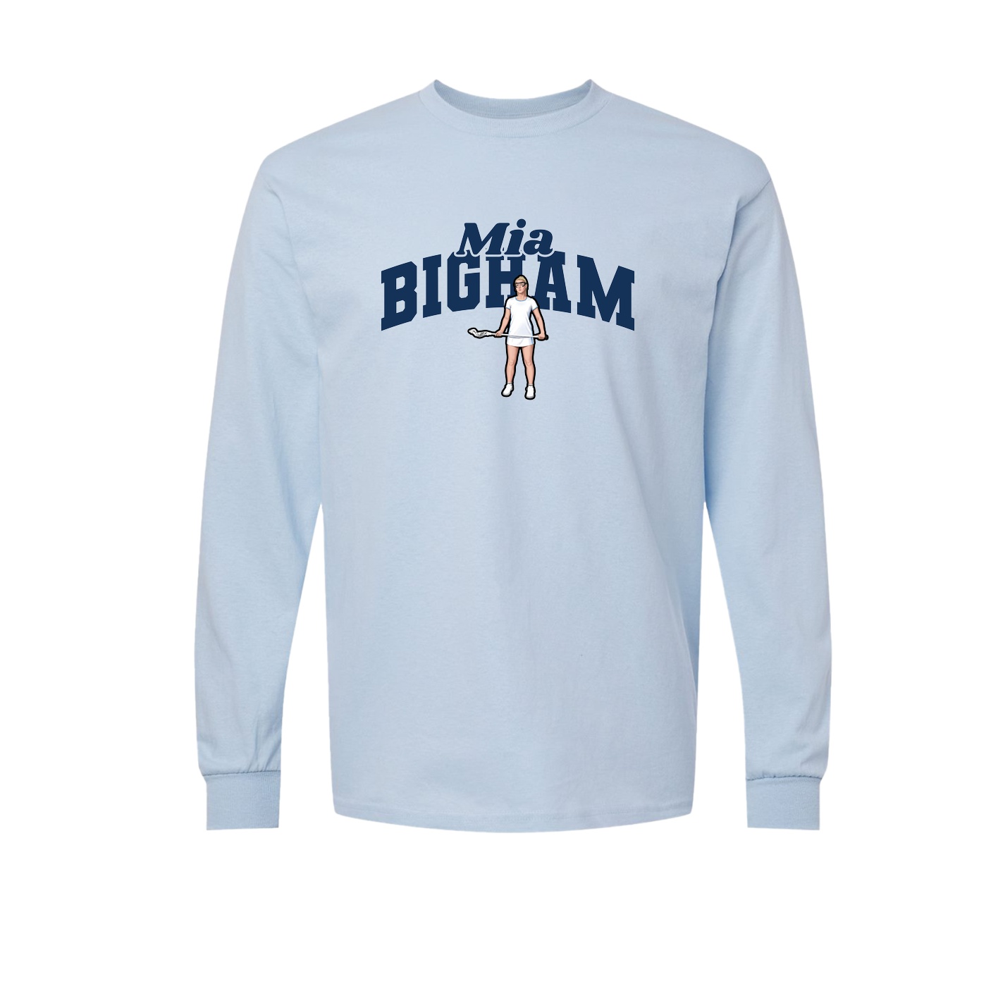 Long Sleeve Tee — Signature Arch in Light Blue