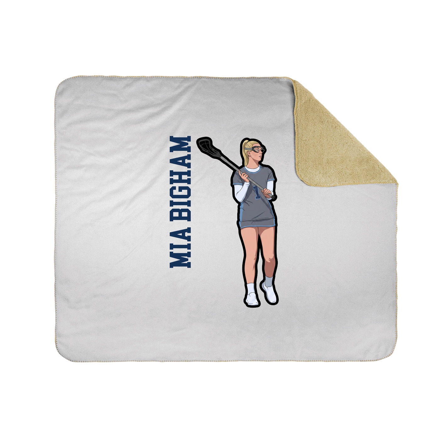 Throw Blanket — Name Vertical in White