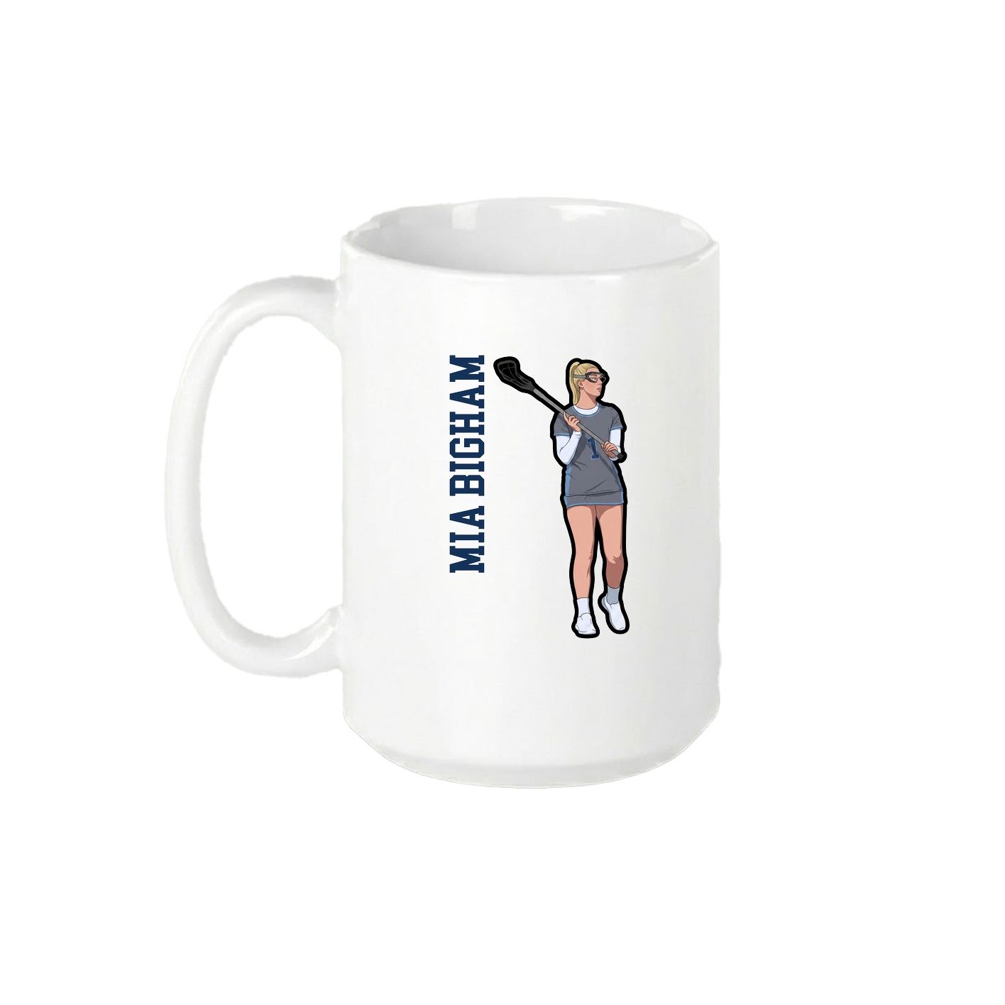 15oz Coffee Mug — Name Vertical in White