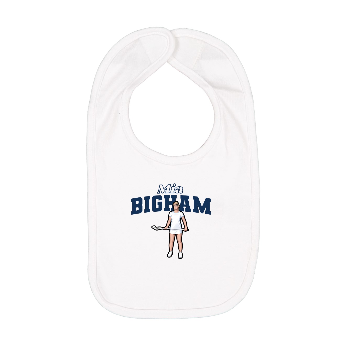 Infant Bib — Name Arch in White