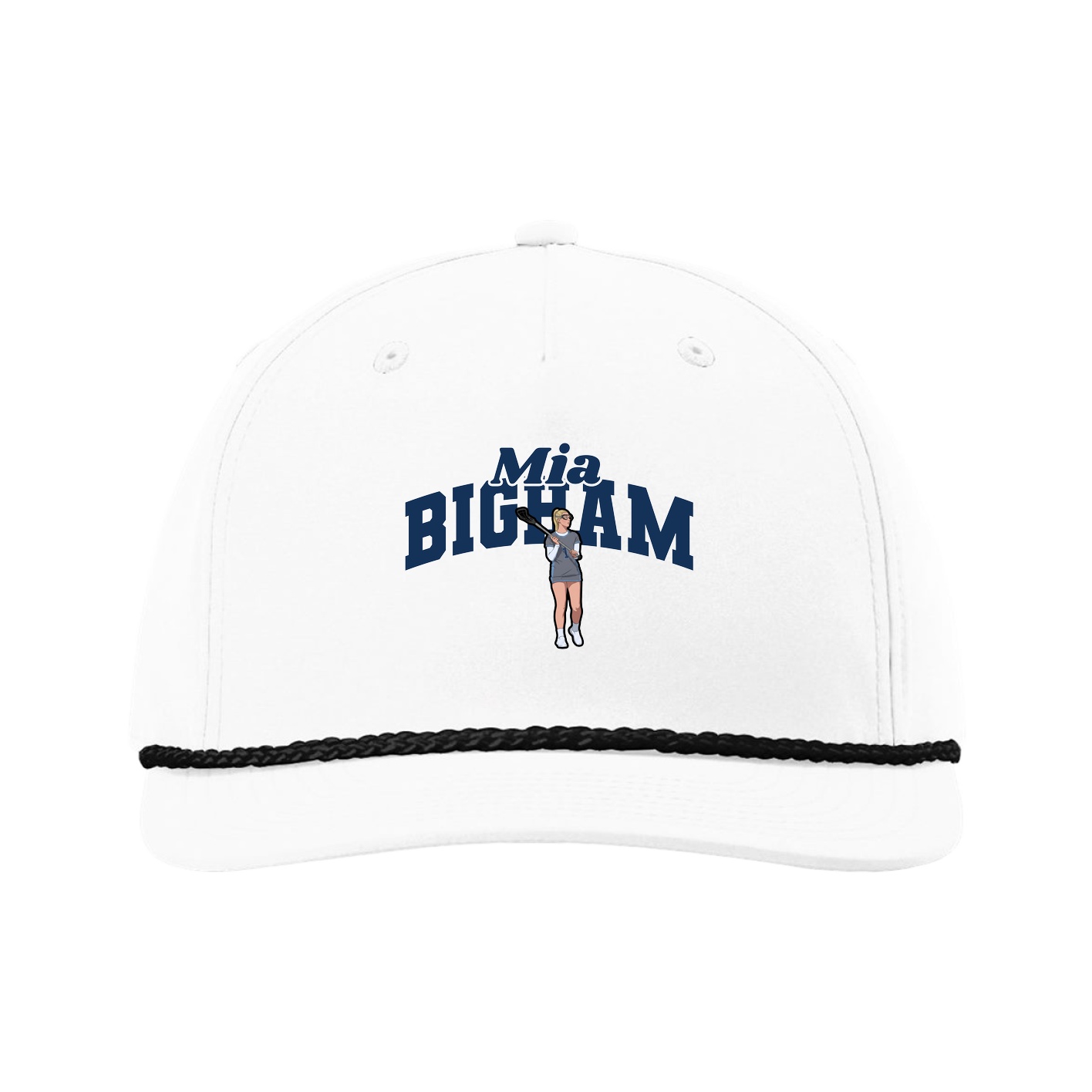 Five-Panel Classic Rope Cap — Signature Arch in White
