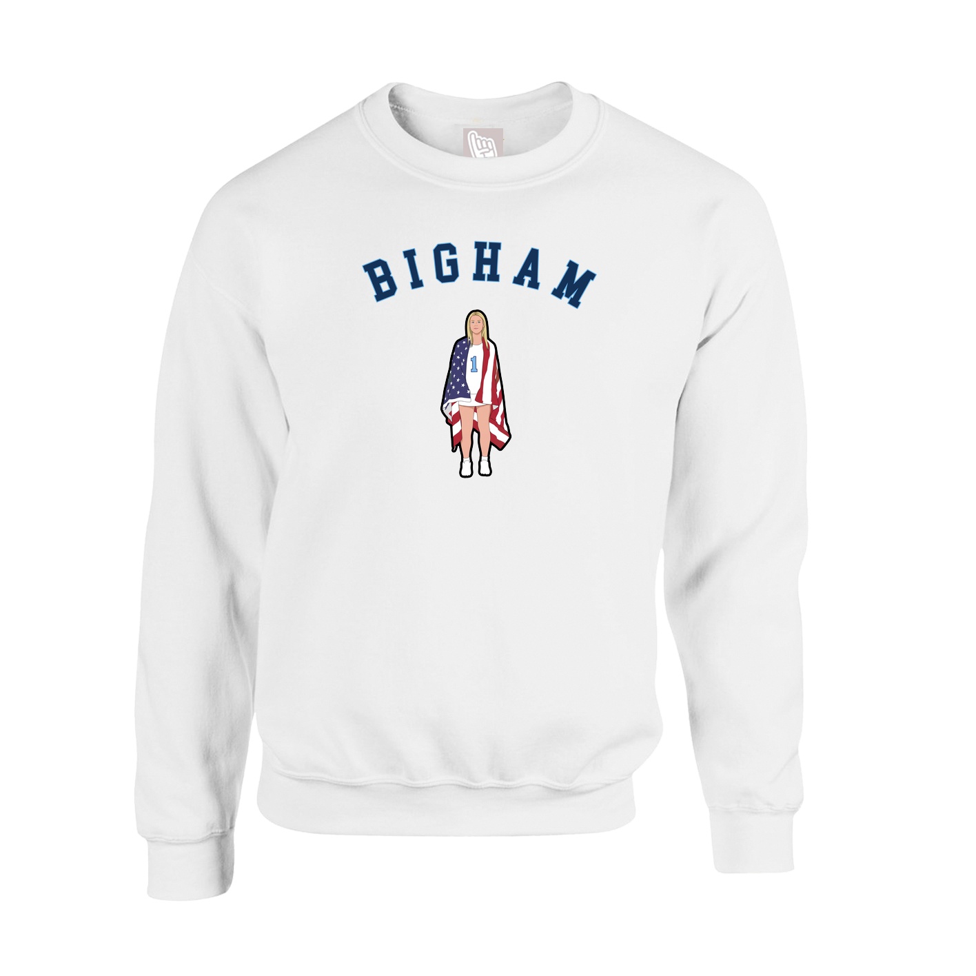 Fleece Crew — Shirsey Arch in White