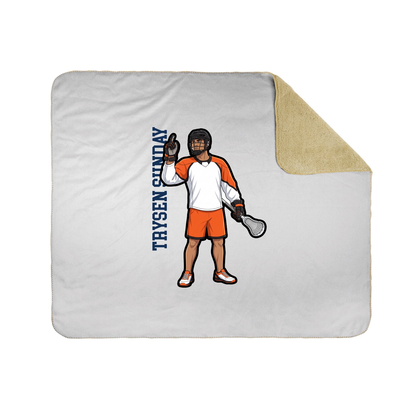 Throw Blanket — Name Vertical in White