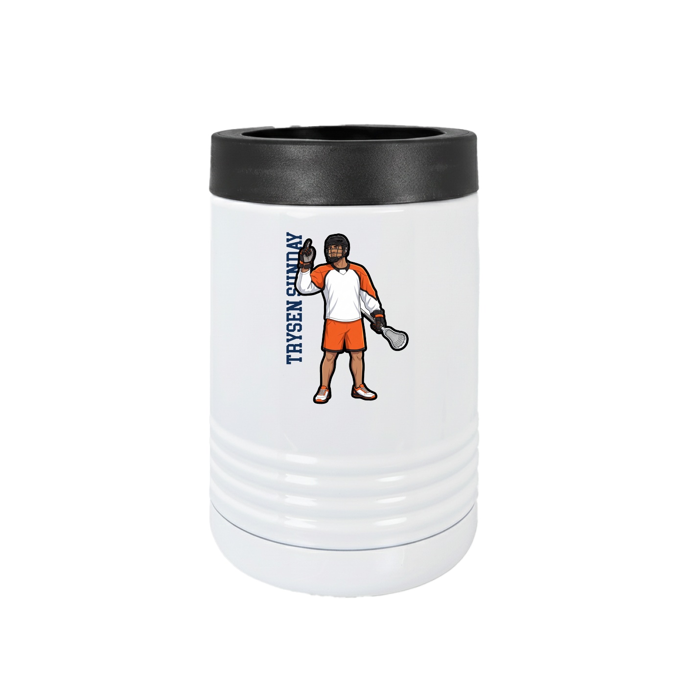 Beverage Holder — Name Vertical in White