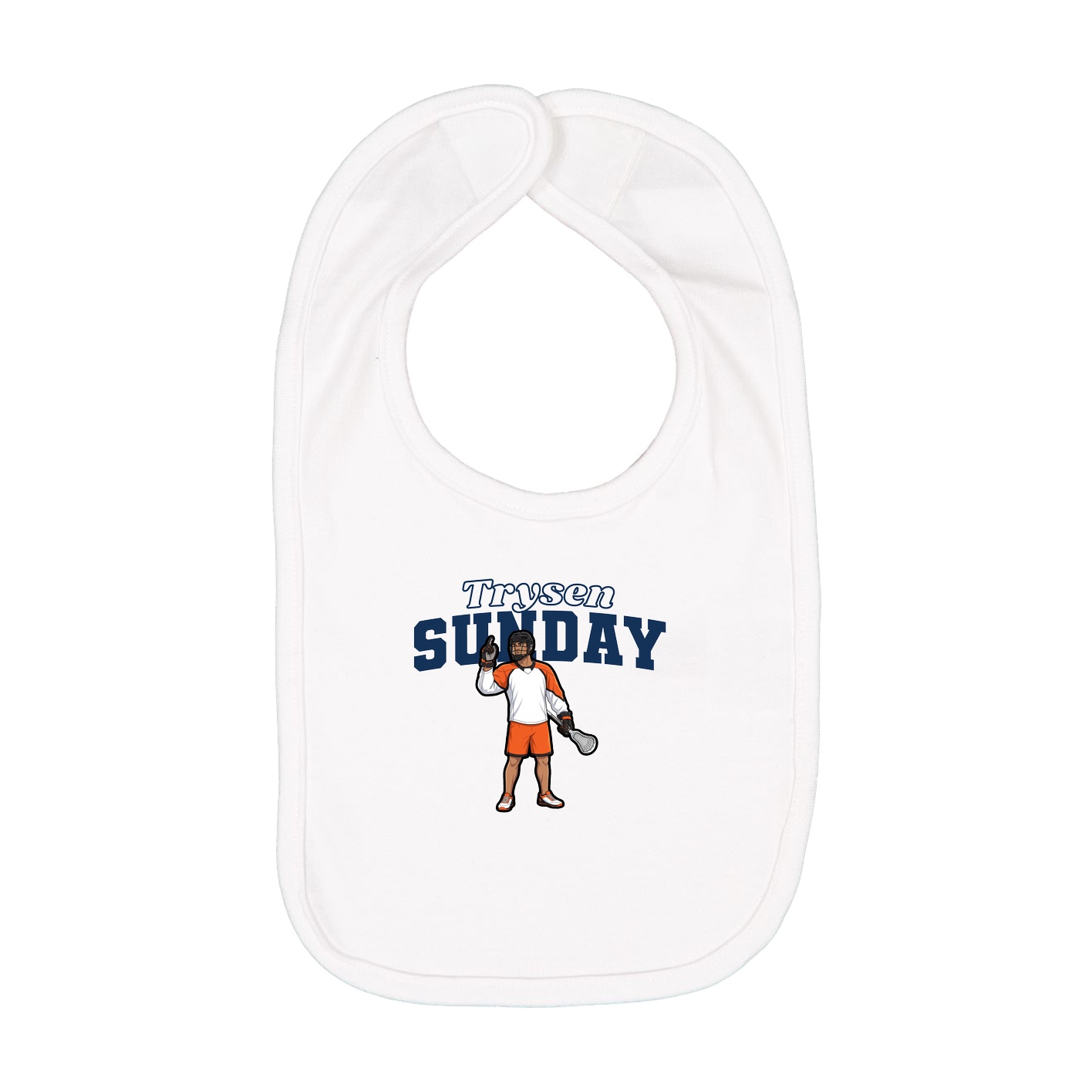 Infant Bib — Name Arch in White
