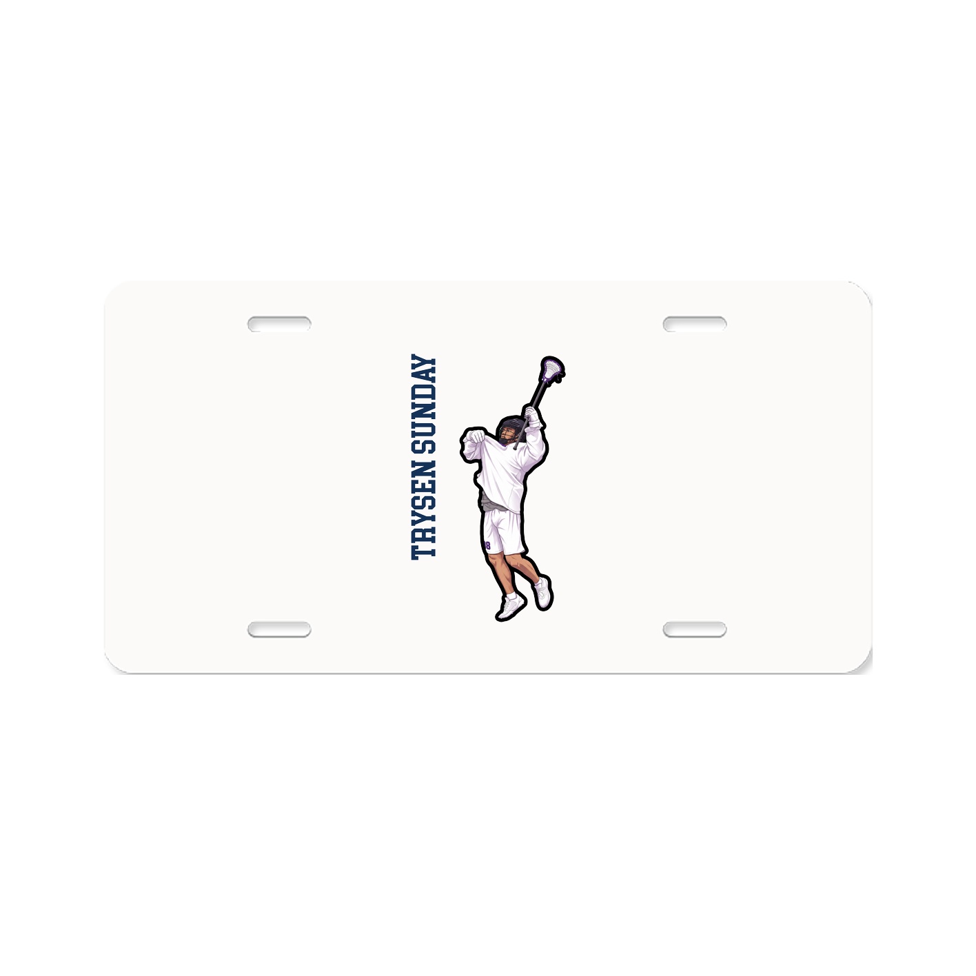 License Plate — Name Vertical in Classic