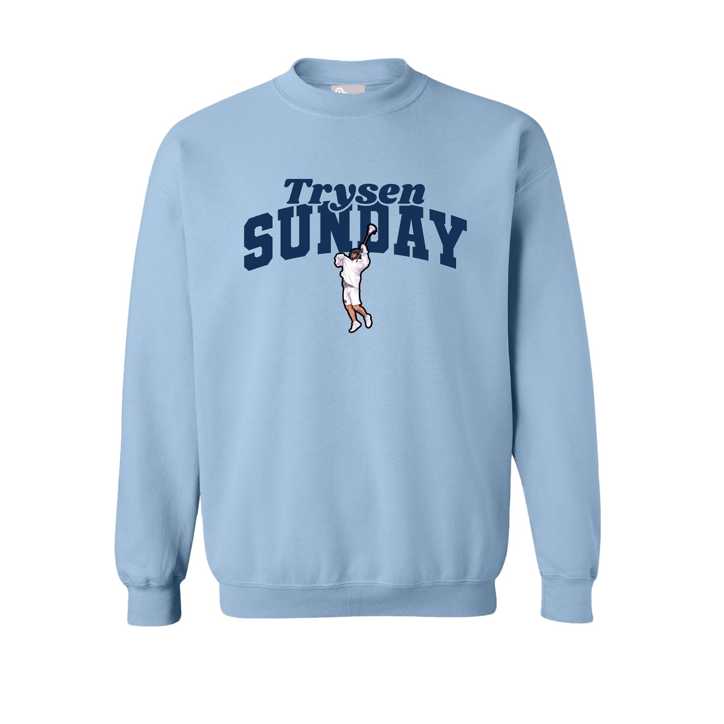 Fleece Crew — Signature Arch in Light Blue