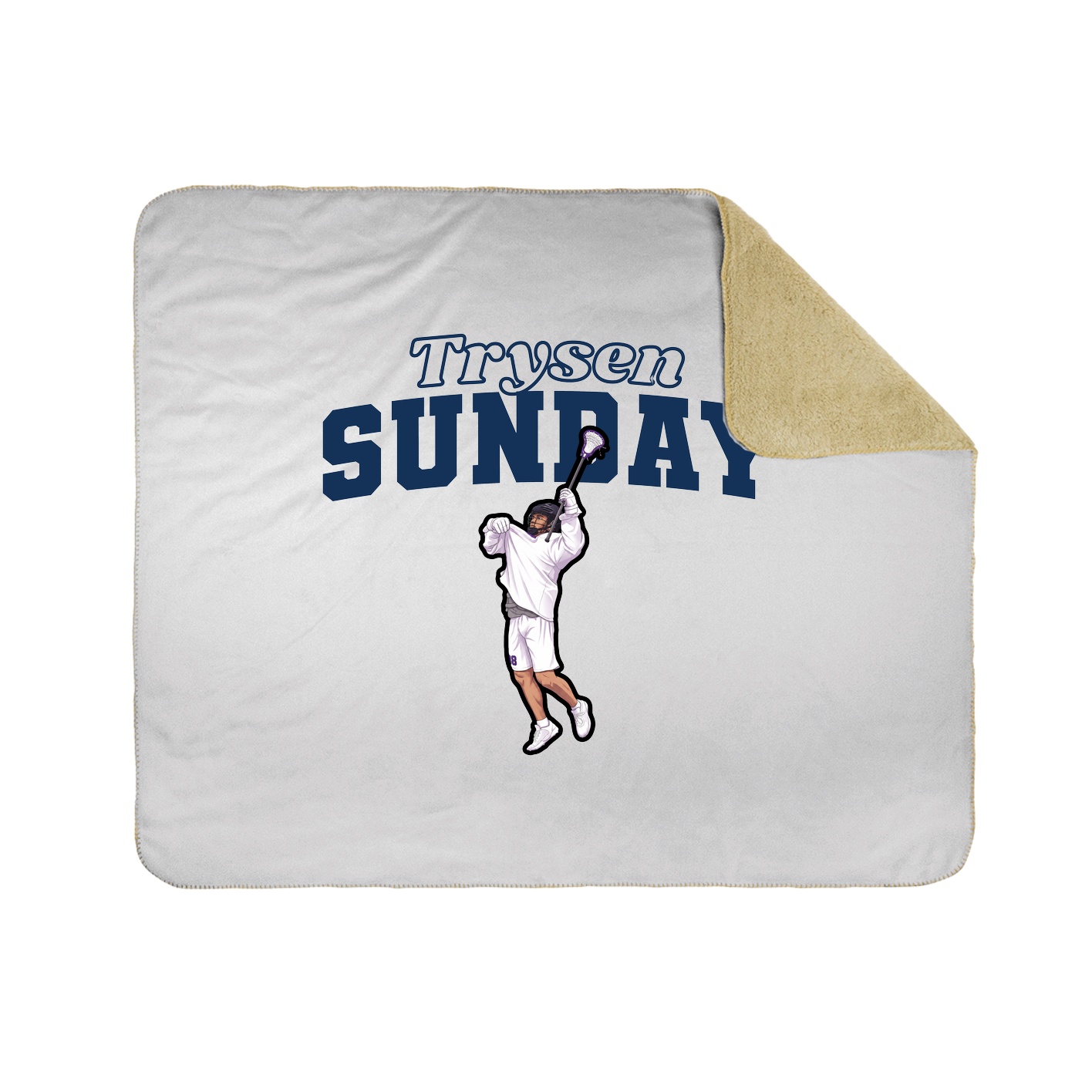 Throw Blanket — Name Arch in White