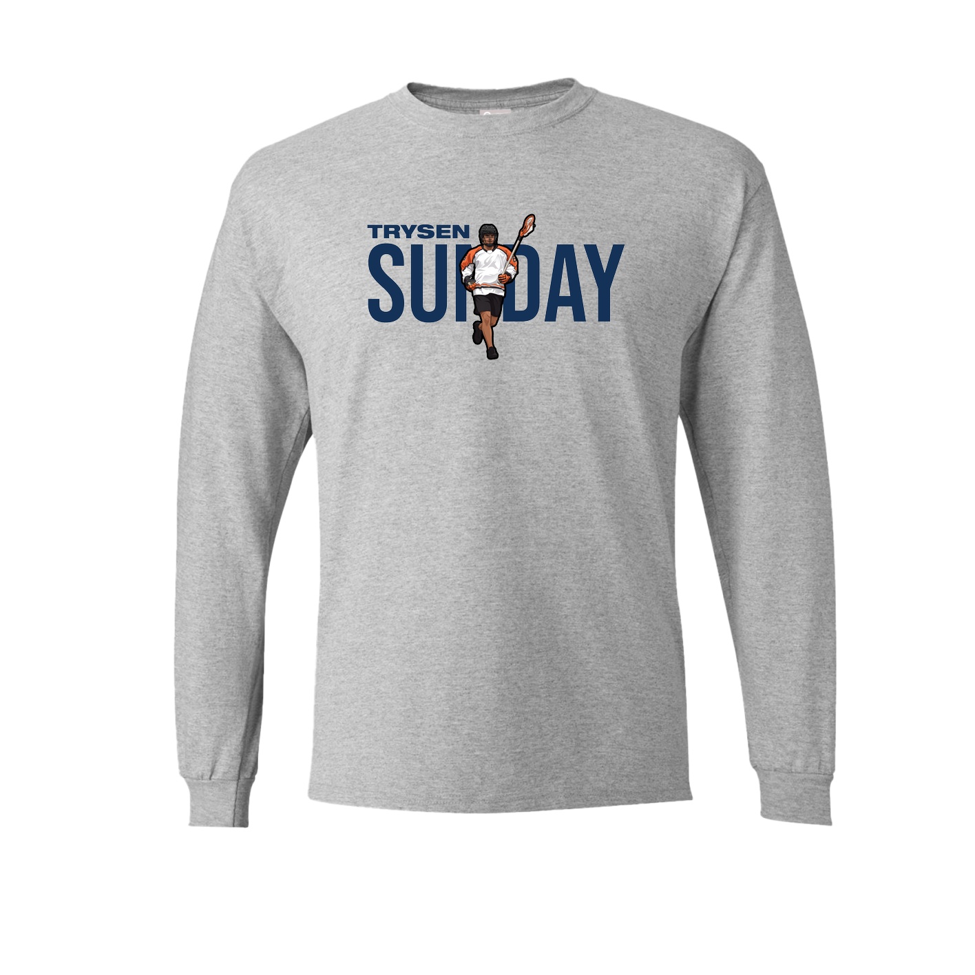 Long Sleeve Tee — Player Name in Grey