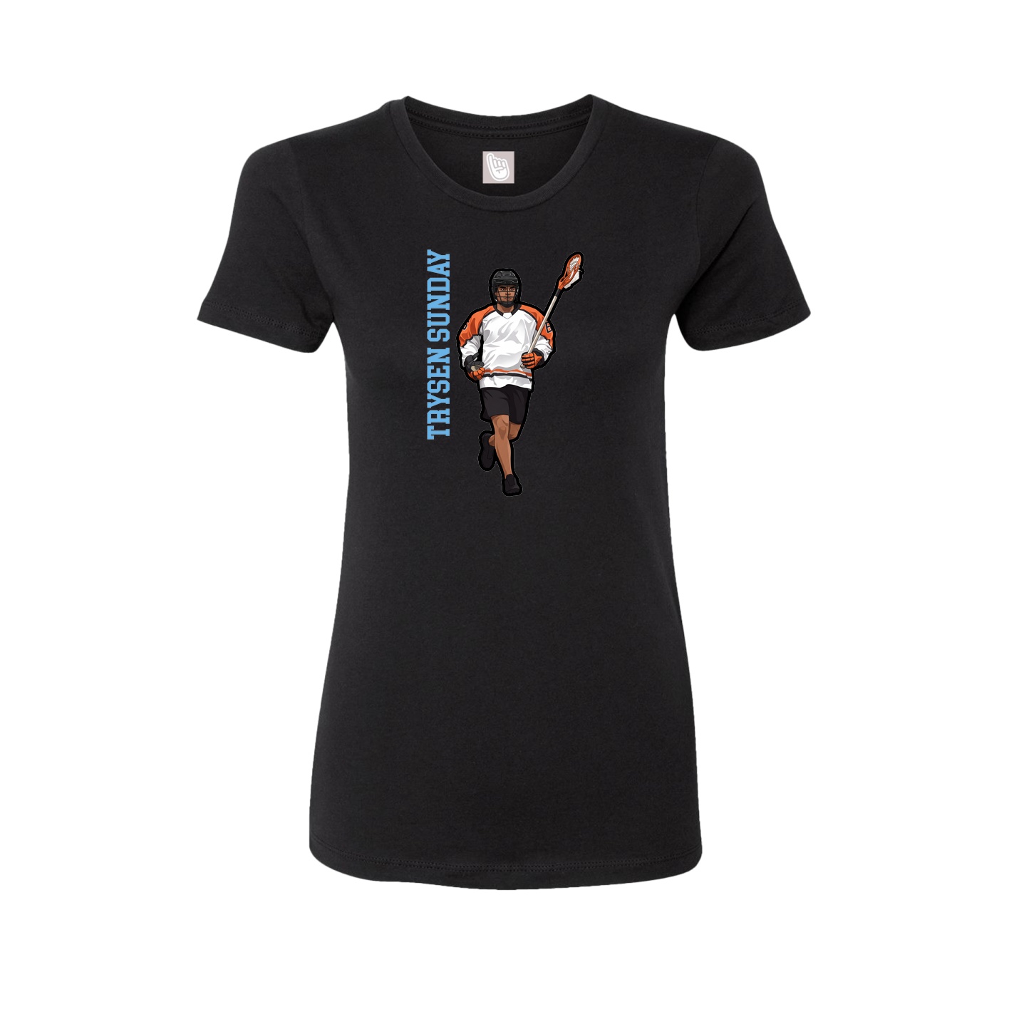 Fitted Women's Tee — Name Vertical in Black