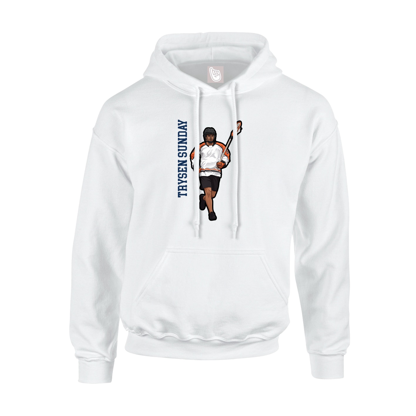 Hoodie — Name Vertical in White