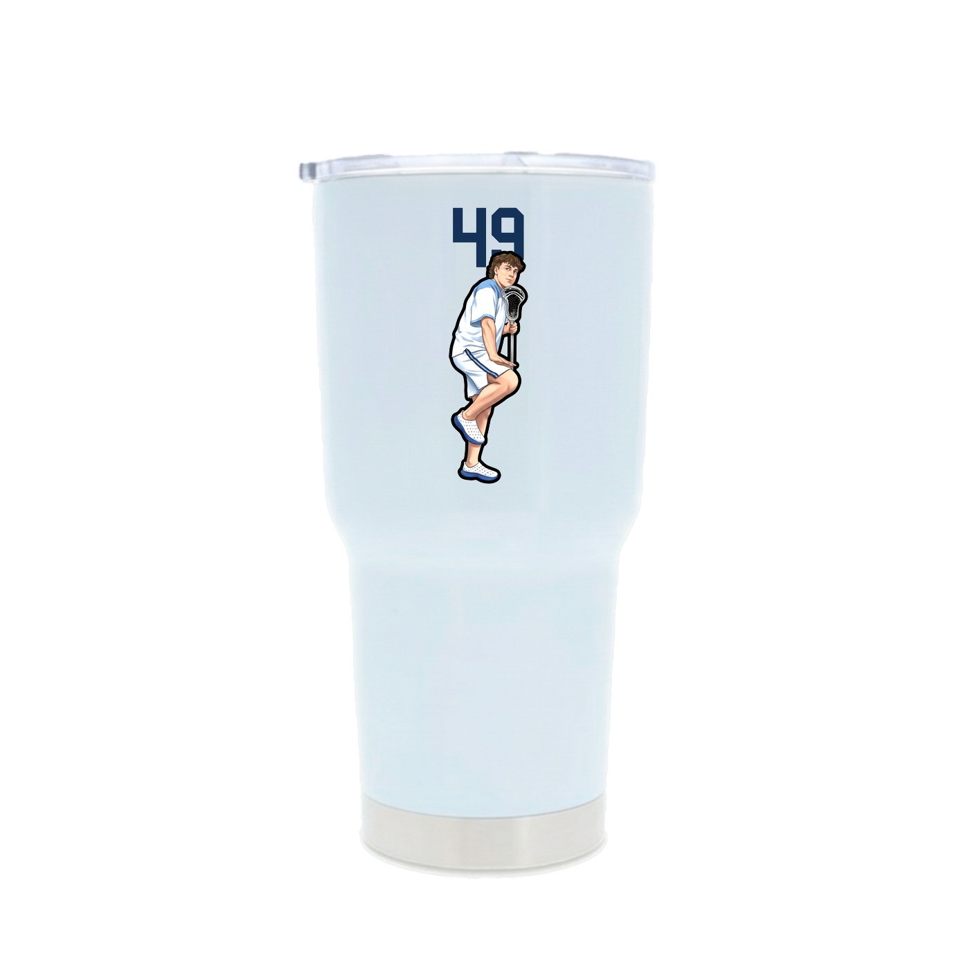 30oz Stainless Steel Tumbler — Number Top in White