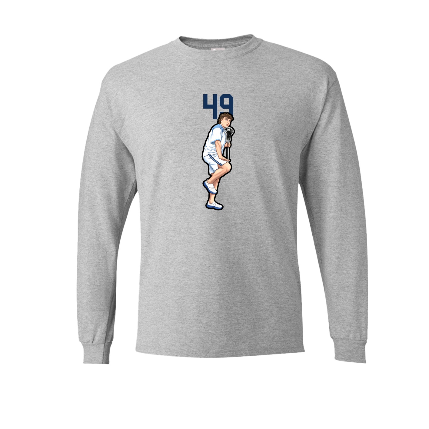 Long Sleeve Tee — Number Top in Grey