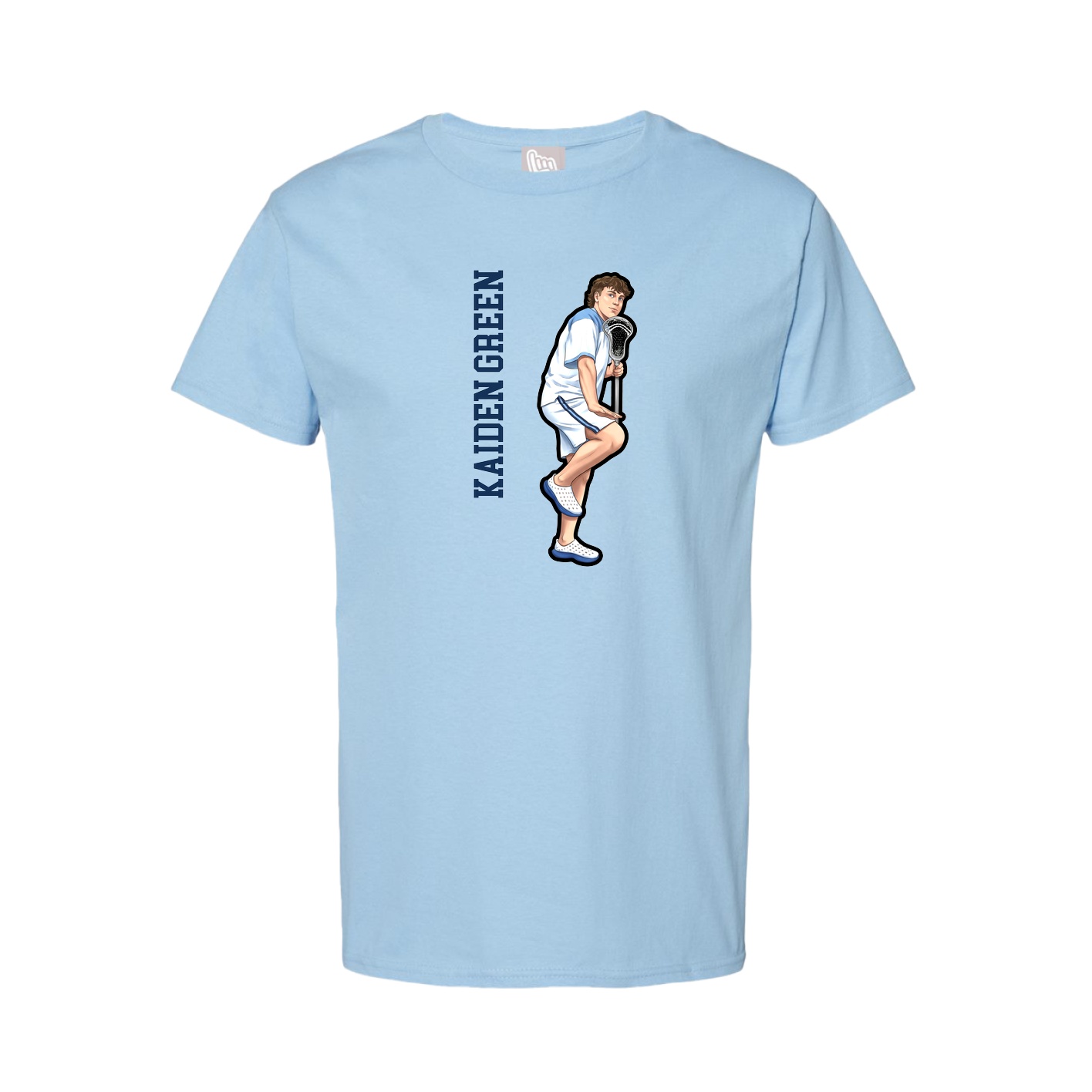 Tee — Name Vertical in Light Blue