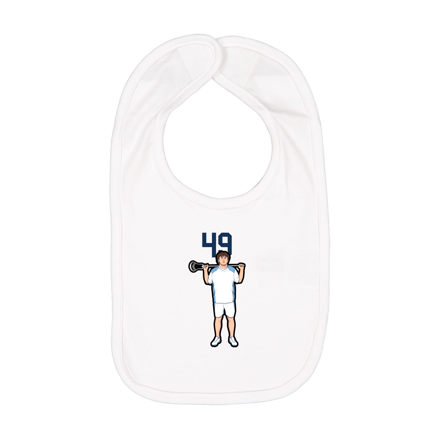Infant Bib — Number Top in White