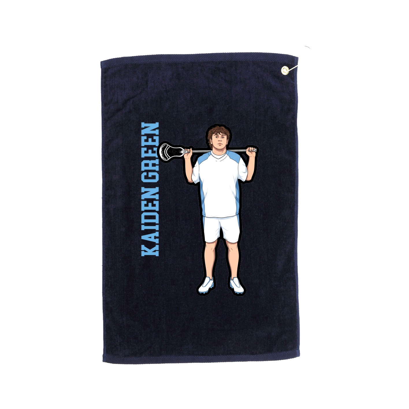 Golf Towel — Name Vertical in Navy
