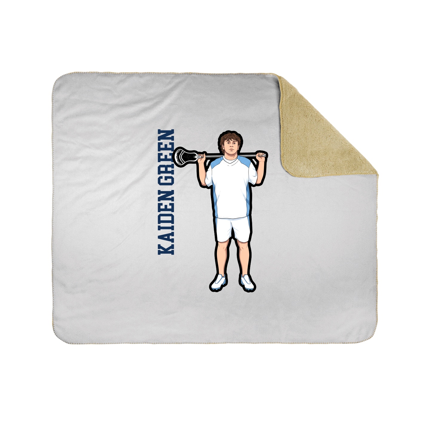 Throw Blanket — Name Vertical in White