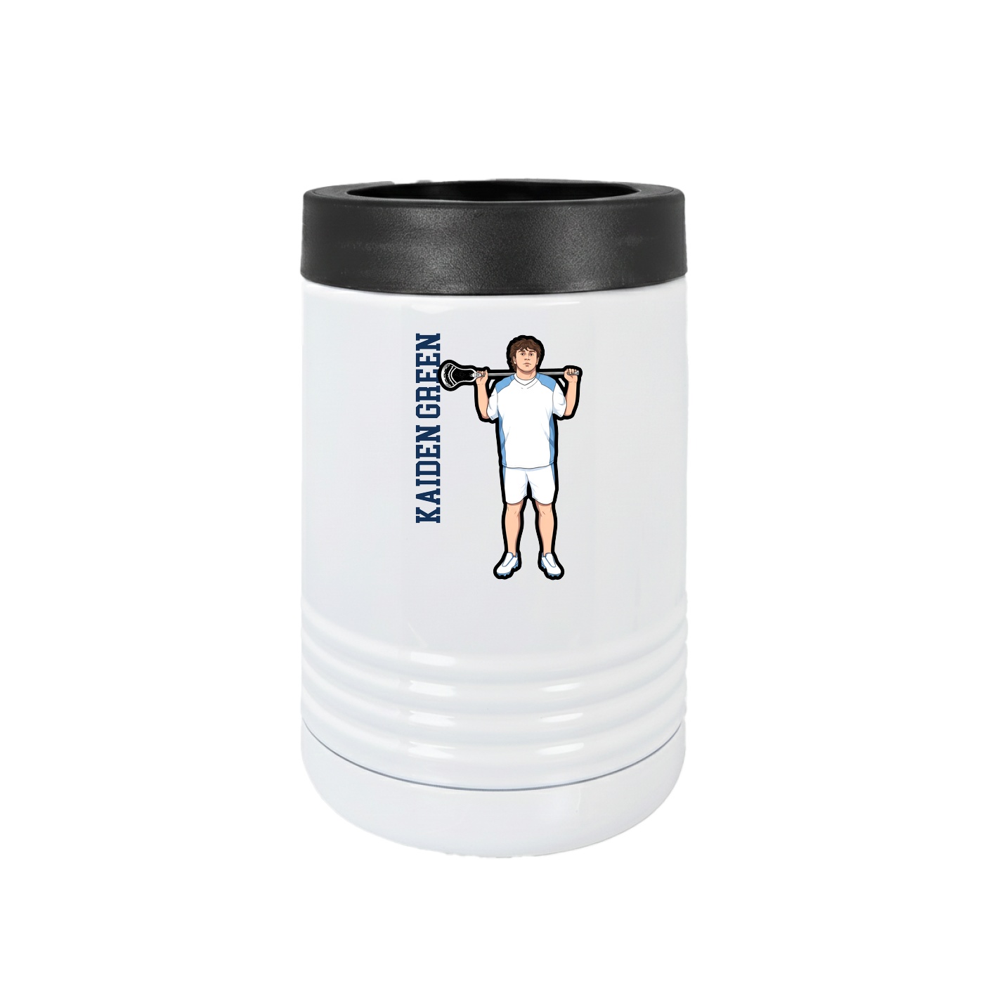 Beverage Holder — Name Vertical in White