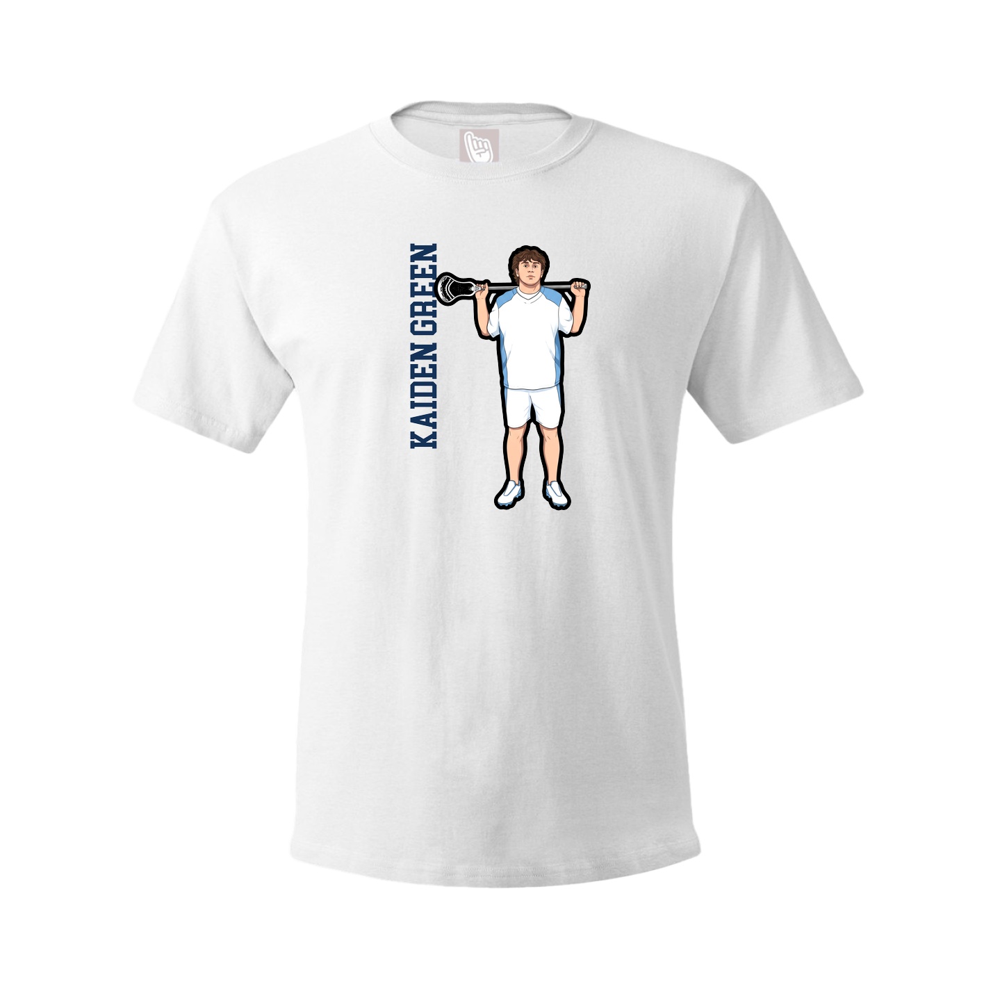 Youth Tee — Name Vertical in White