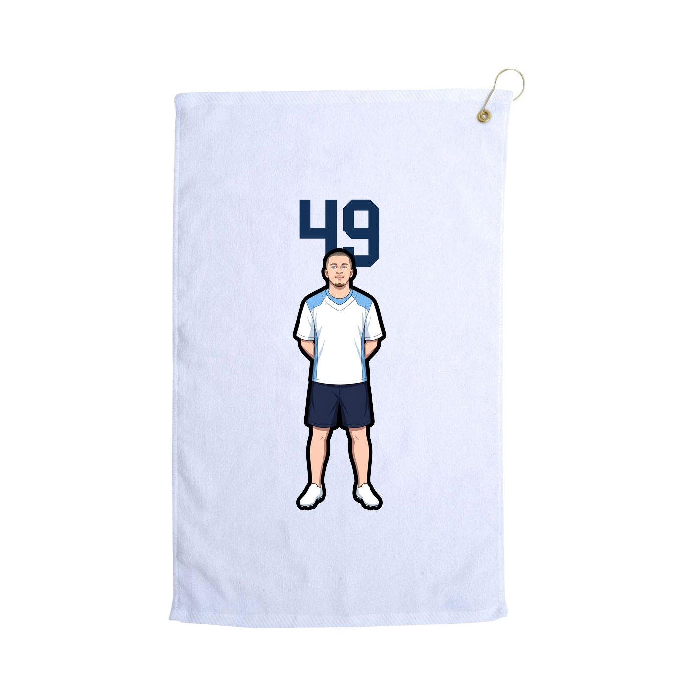 Golf Towel — Number Top in White