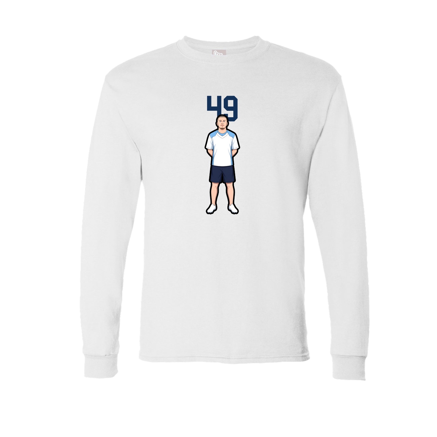 Long Sleeve Tee — Number Top in White