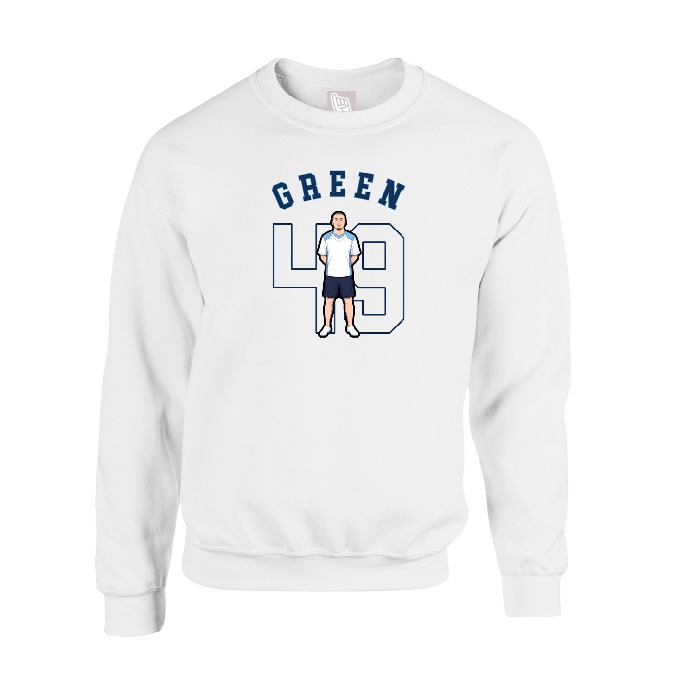 Fleece Crew — Shirsey Arch in White