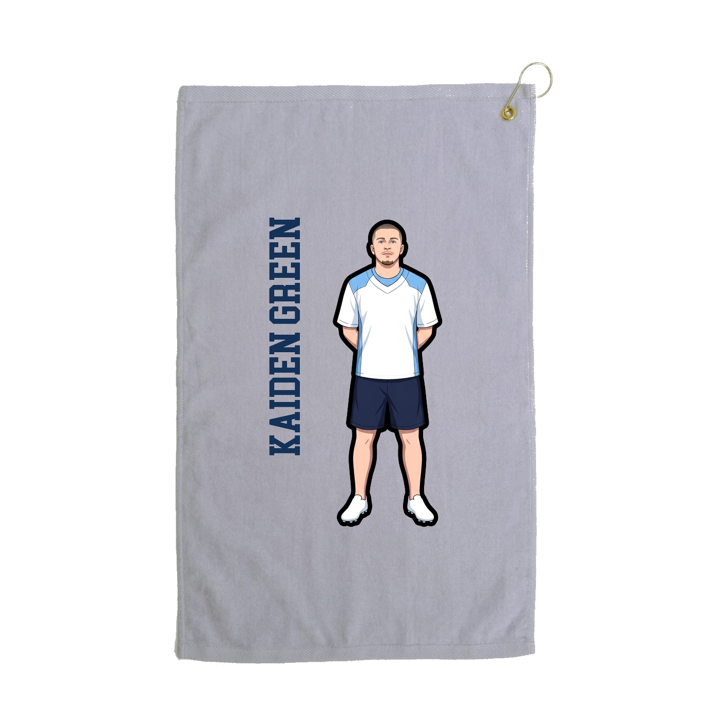 Golf Towel — Name Vertical in Grey