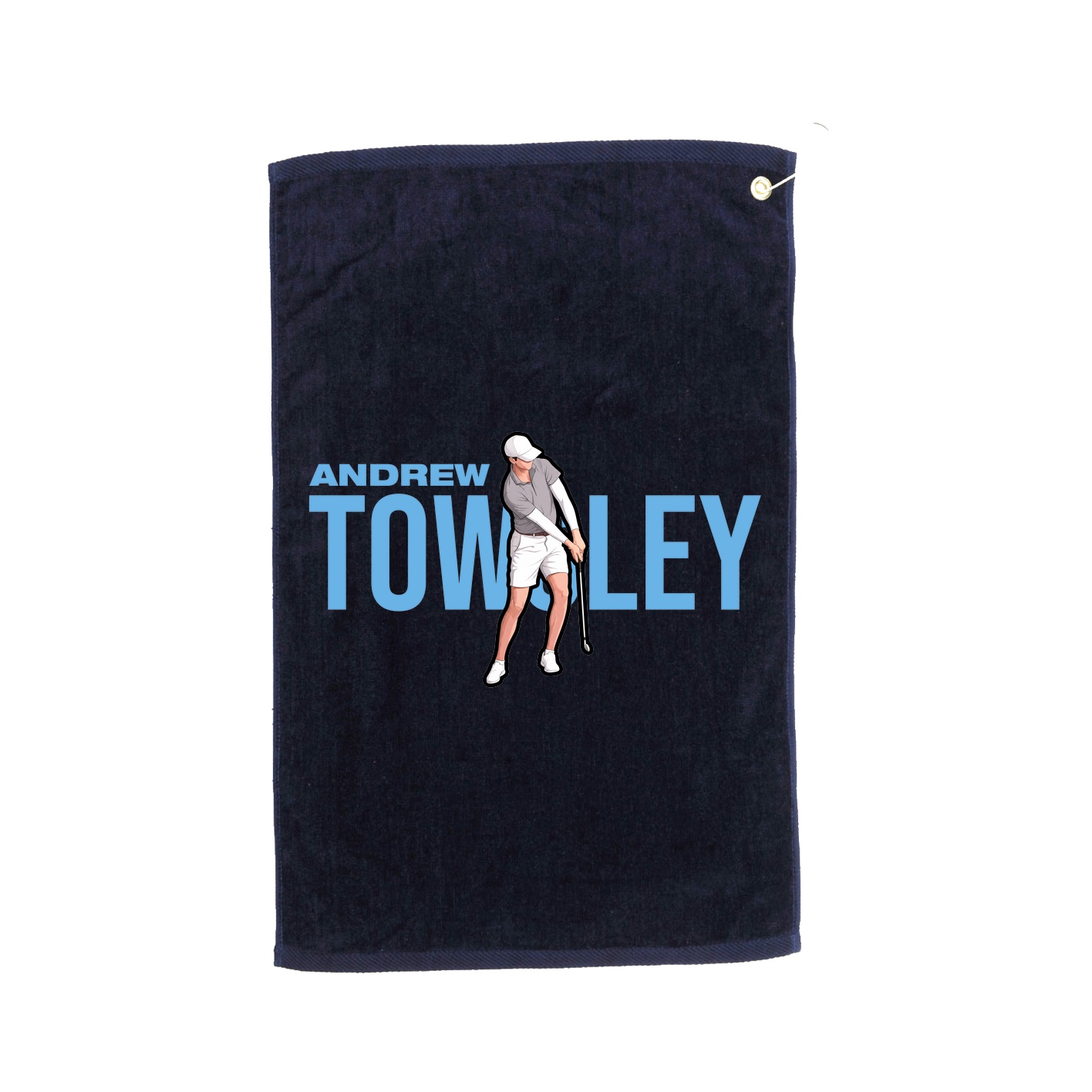 Golf Towel — Player Name in Navy