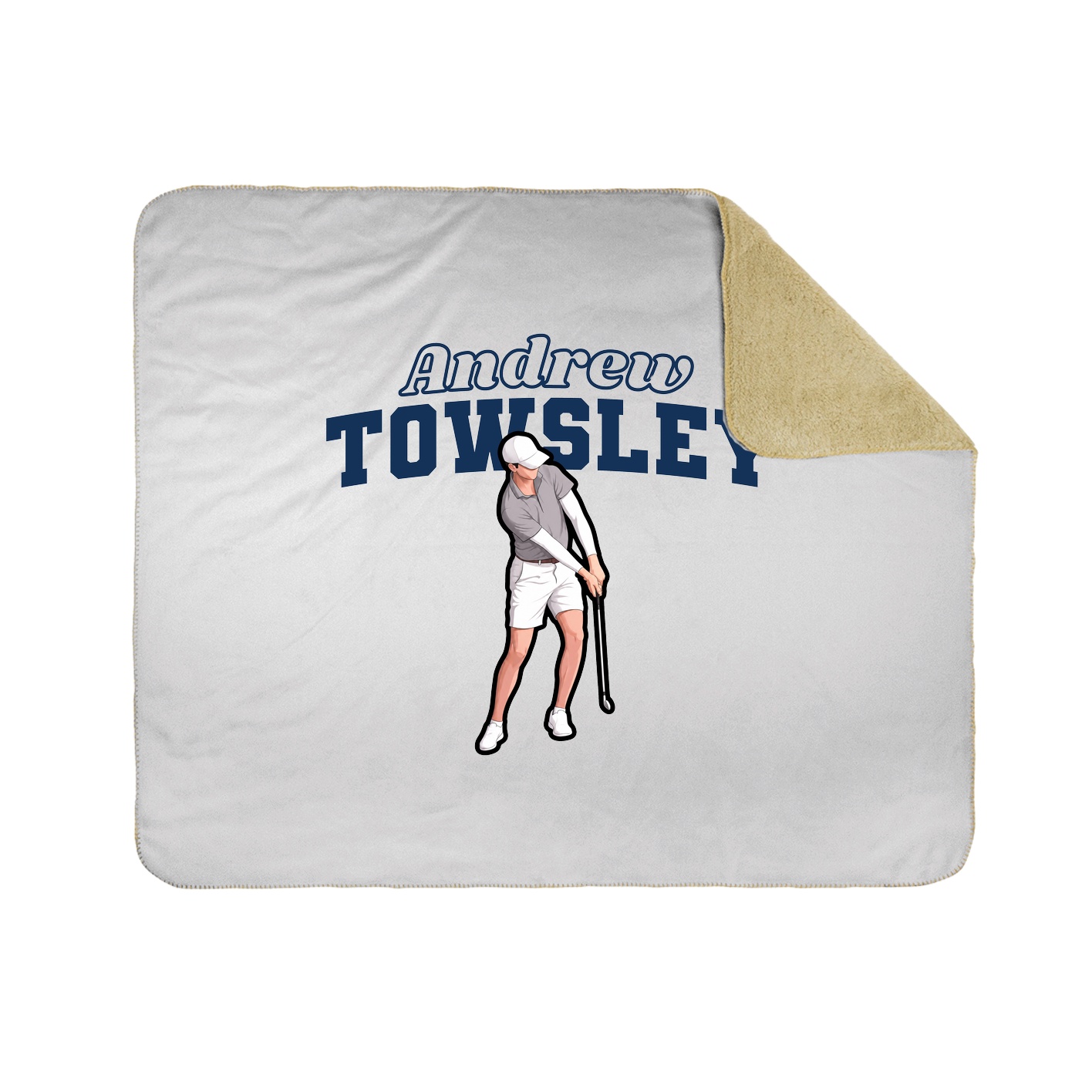 Throw Blanket — Name Arch in White