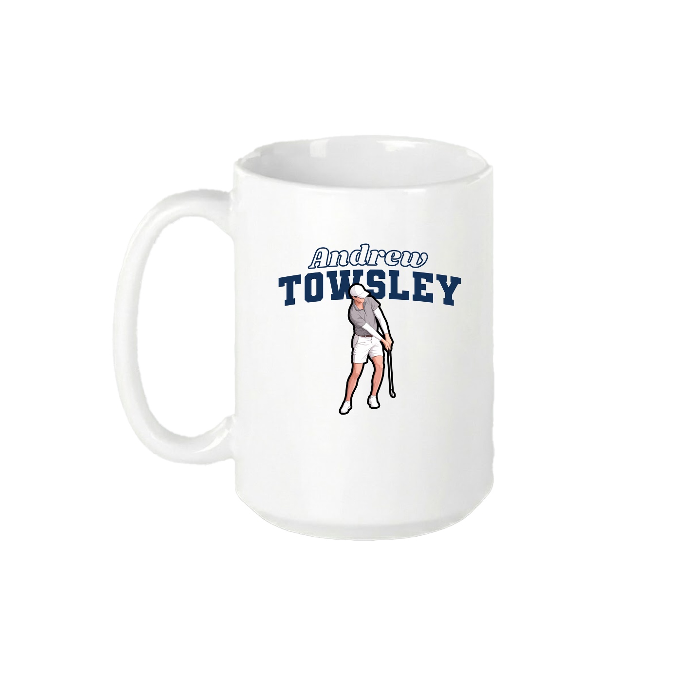 15oz Coffee Mug — Name Arch in White