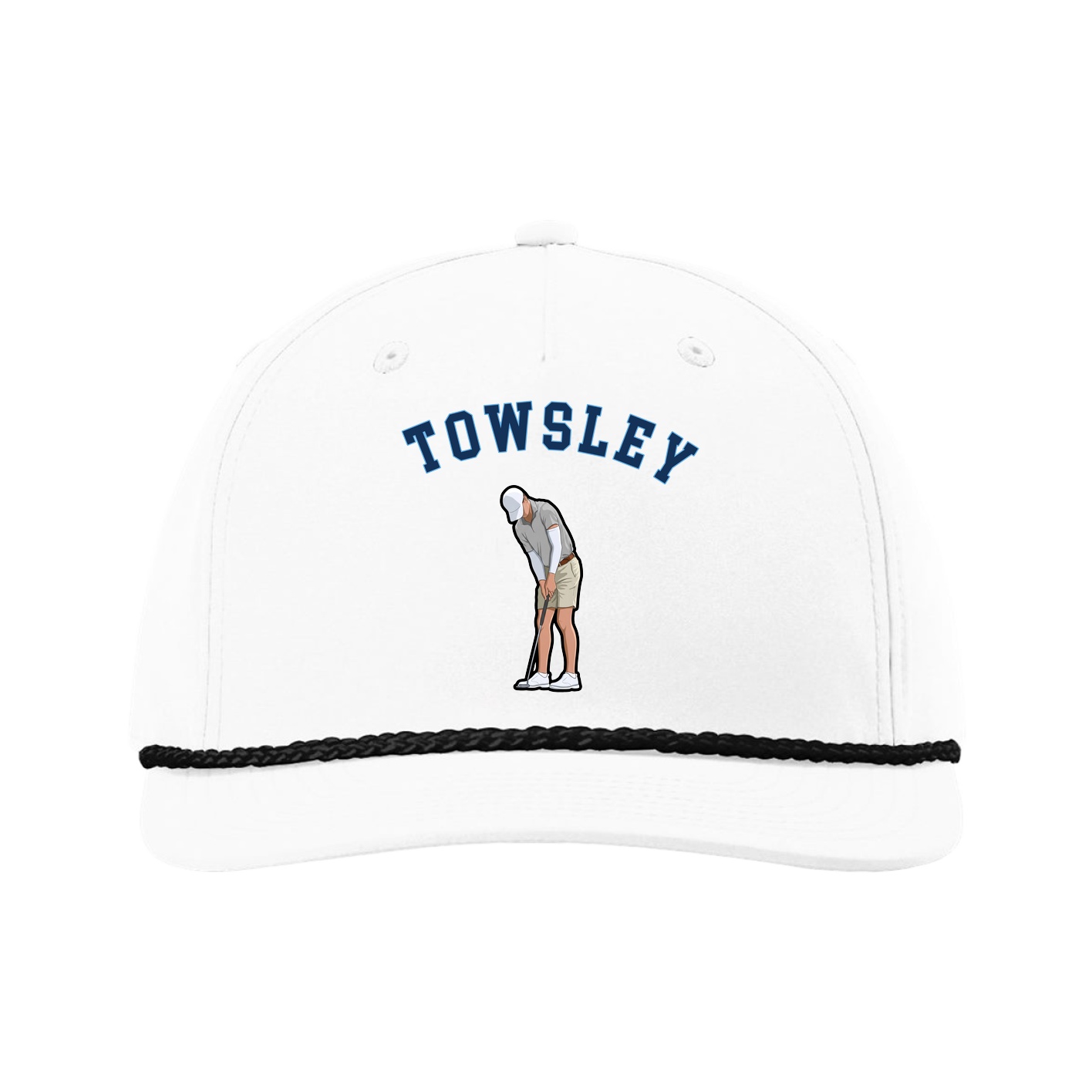 Five-Panel Classic Rope Cap — Shirsey Arch in White