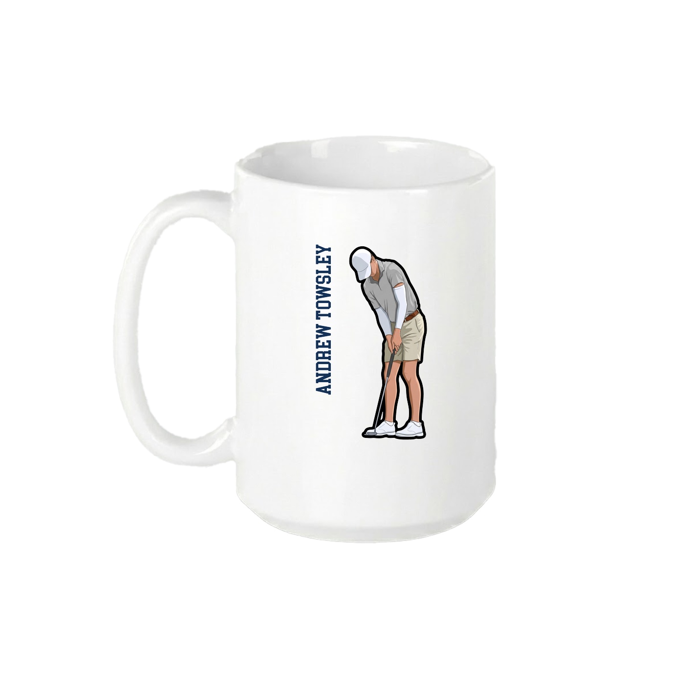 15oz Coffee Mug — Name Vertical in White