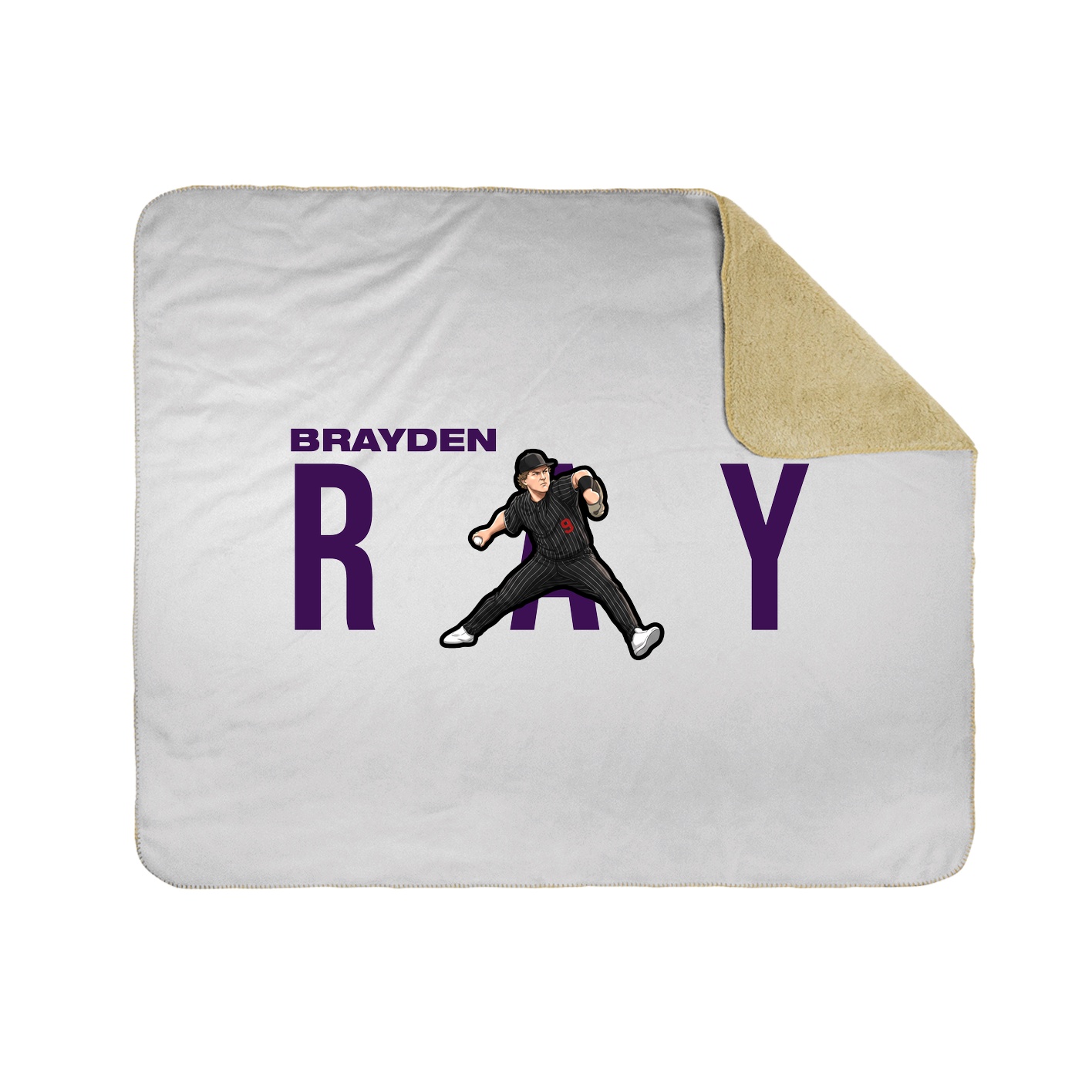 Throw Blanket — Player Name in White