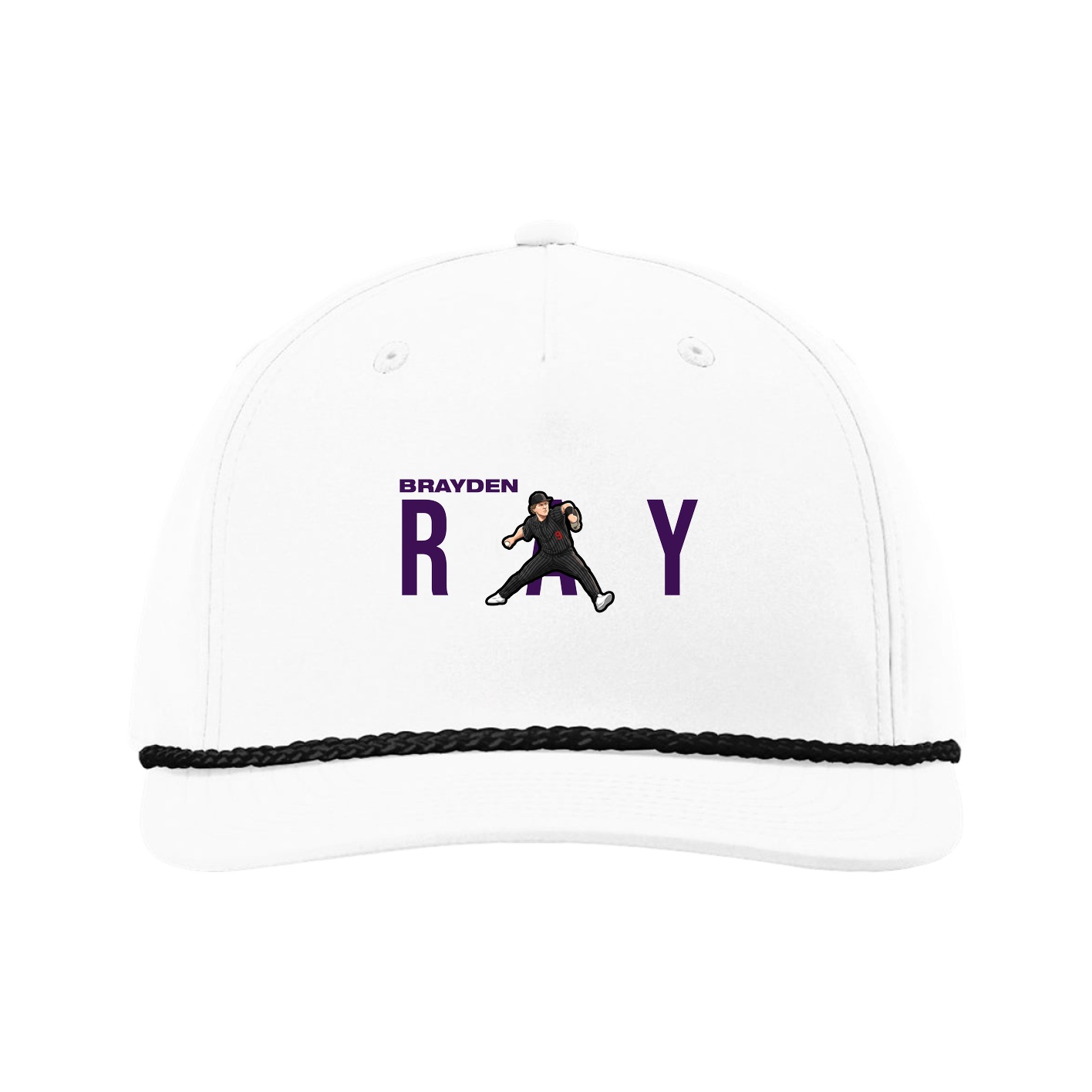 Five-Panel Classic Rope Cap — Player Name in White