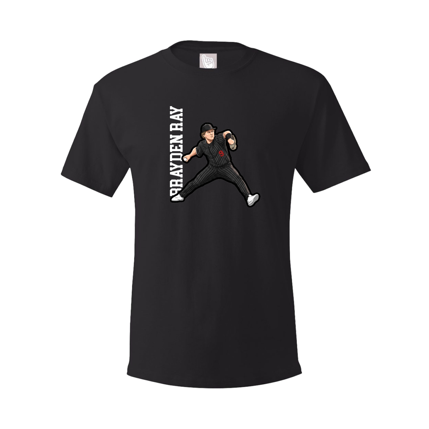 Youth Tee — Name Vertical in Black