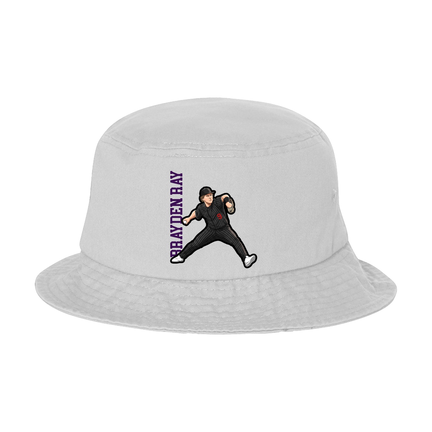 Bucket Cap — Name Vertical in White