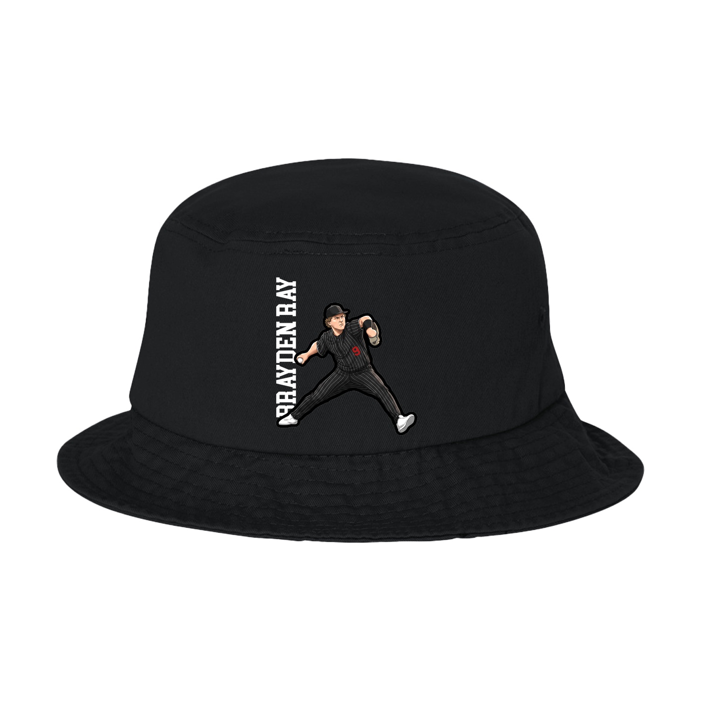 Bucket Cap — Name Vertical in Black