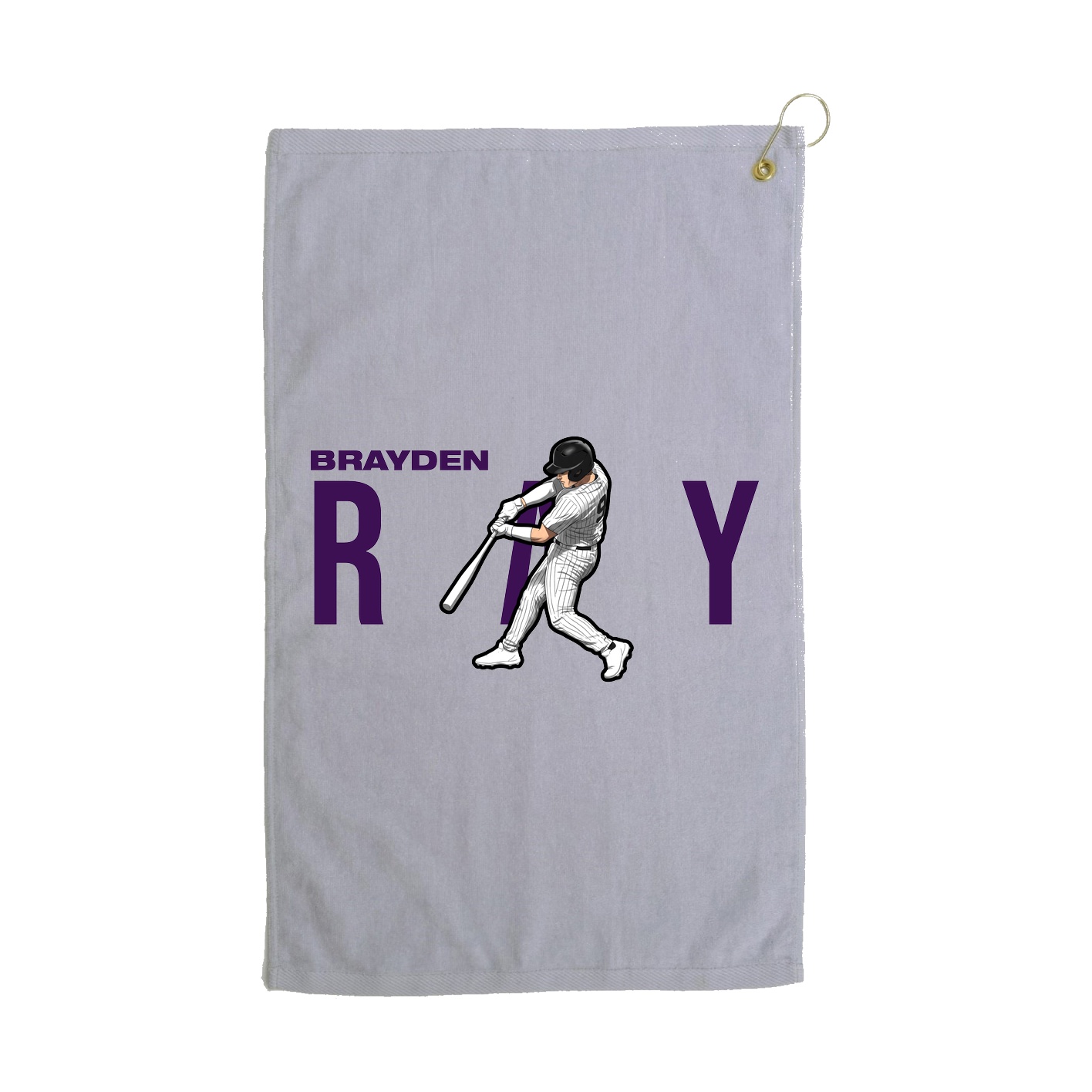 Golf Towel — Player Name in Grey