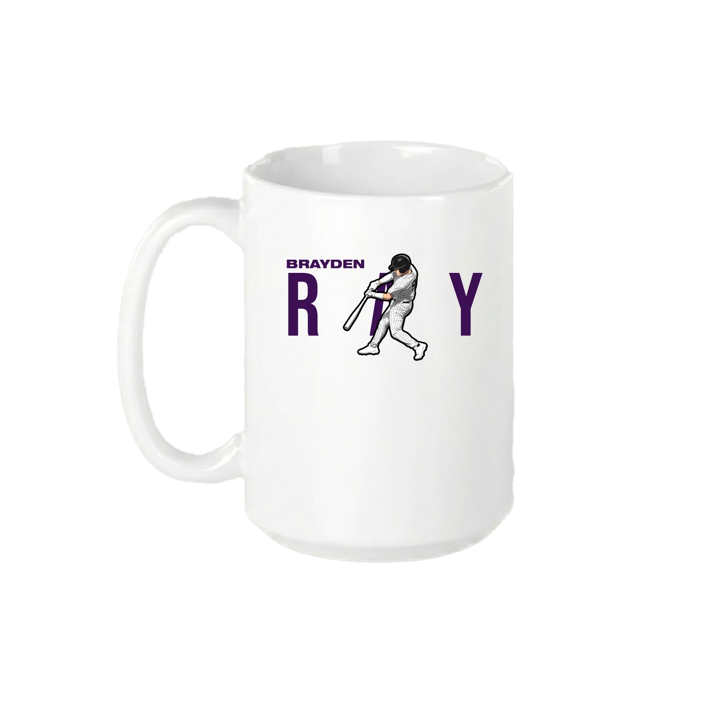 15oz Coffee Mug — Player Name in White