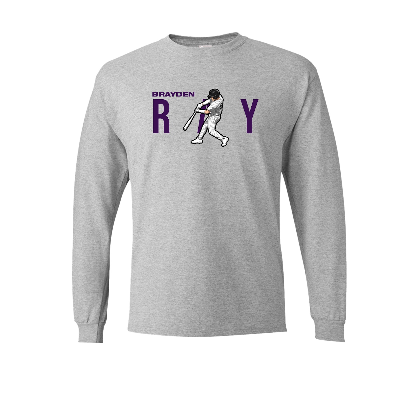Long Sleeve Tee — Player Name in Grey