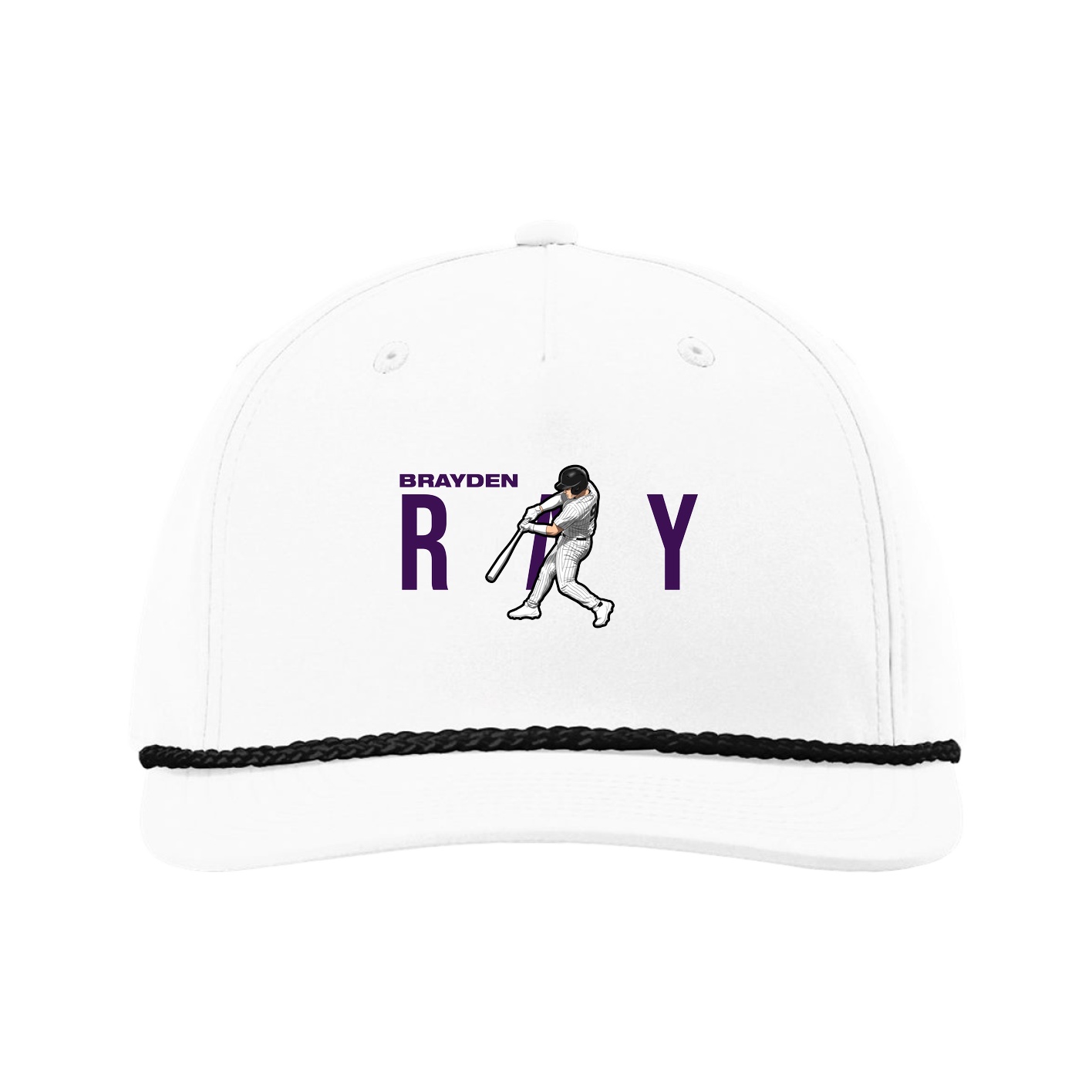 Five-Panel Classic Rope Cap — Player Name in White