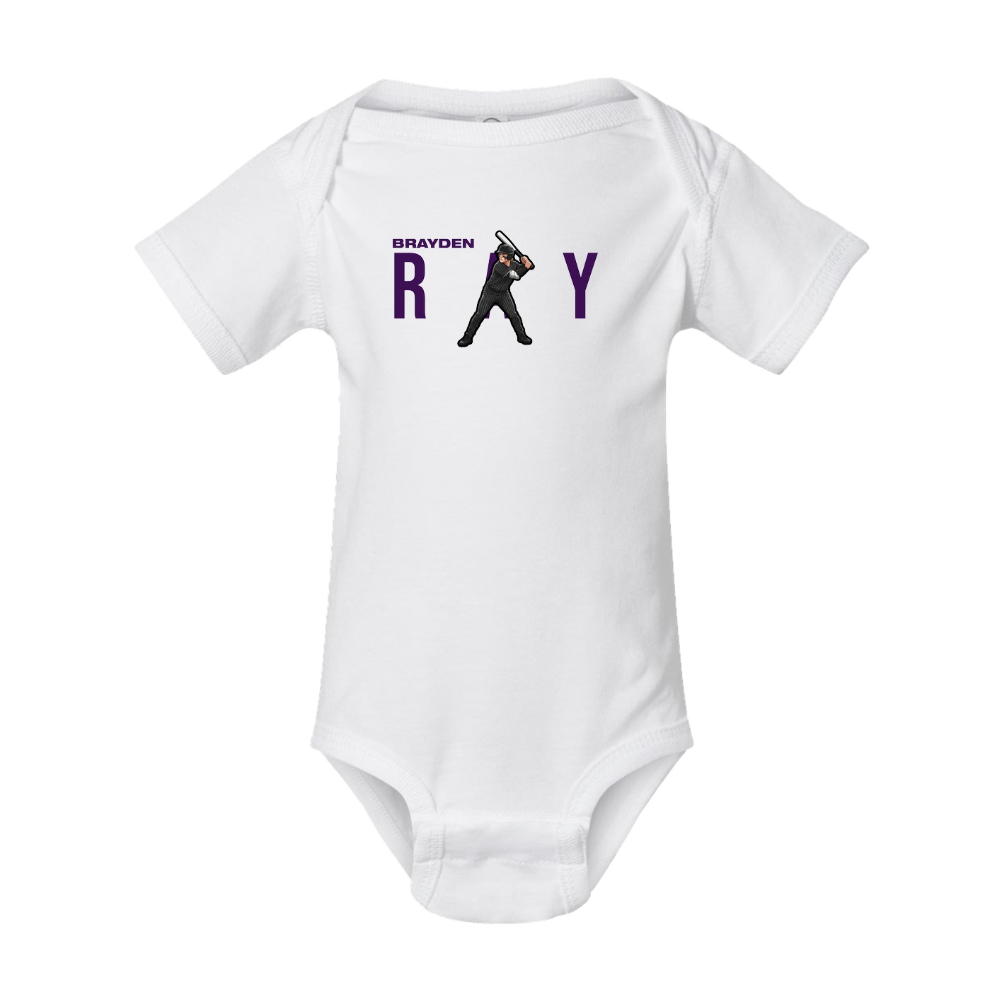 Baby Onesie — Player Name in White