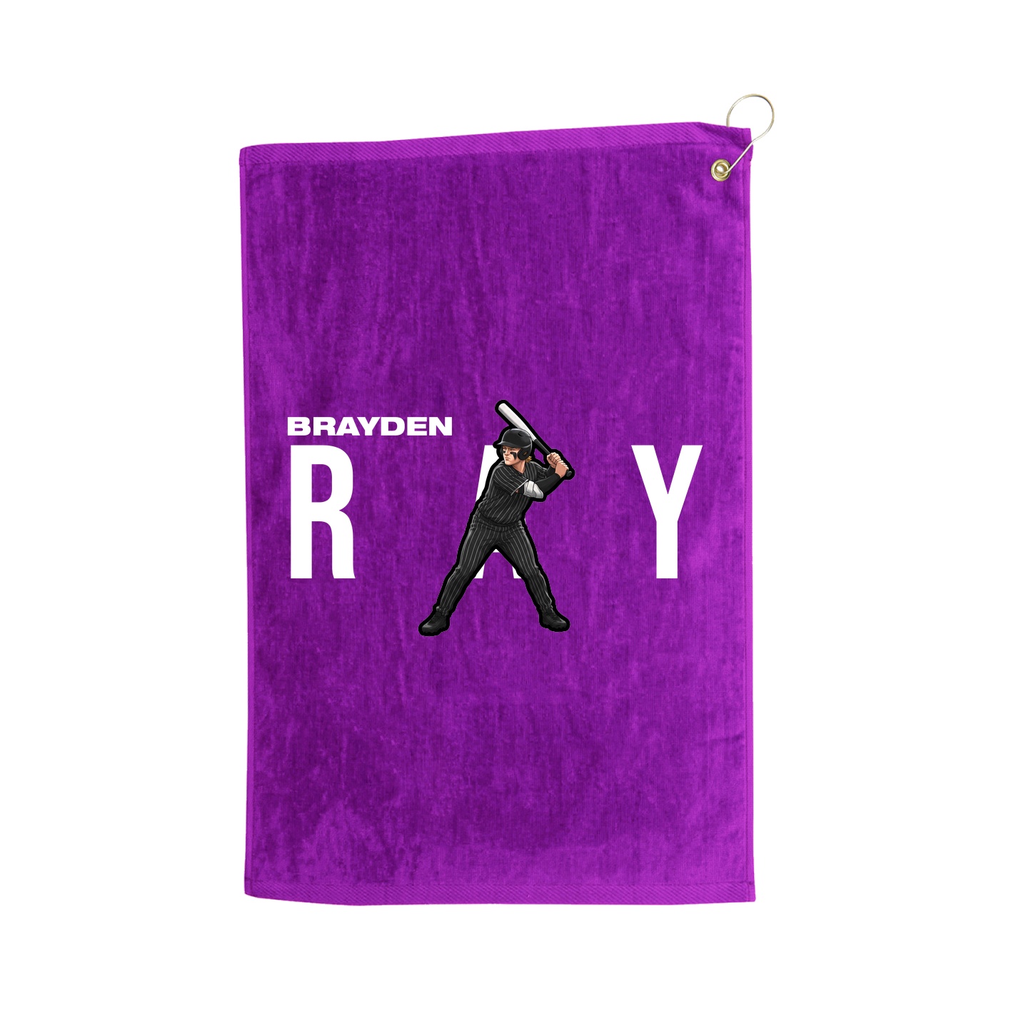 Golf Towel — Player Name in Purple