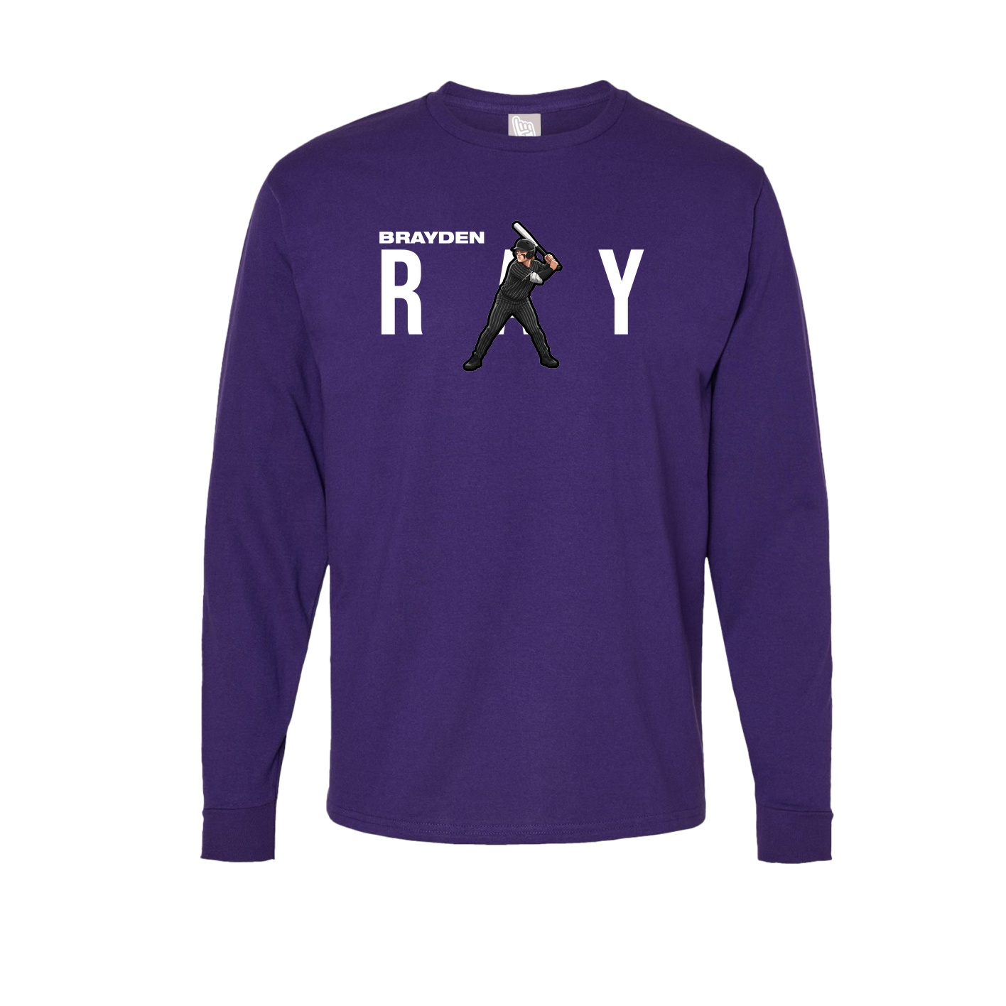 Long Sleeve Tee — Player Name in Purple