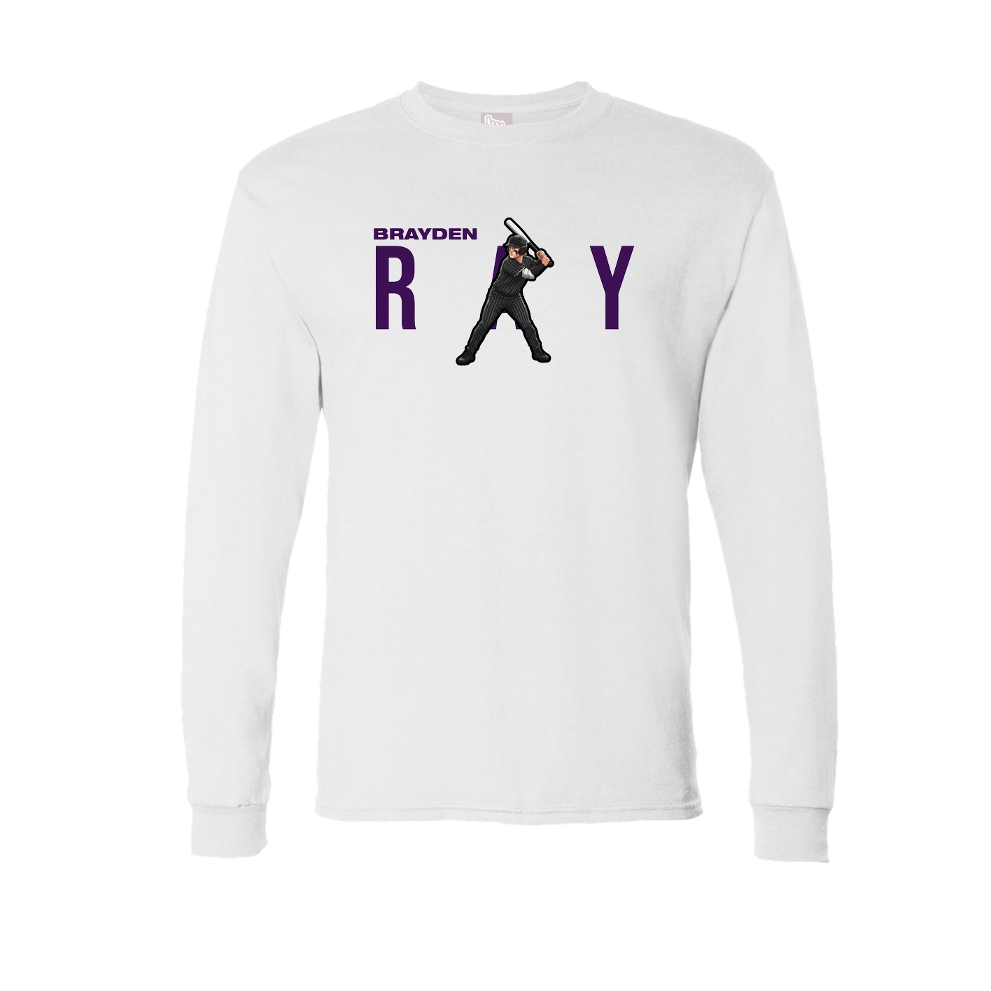 Long Sleeve Tee — Player Name in White