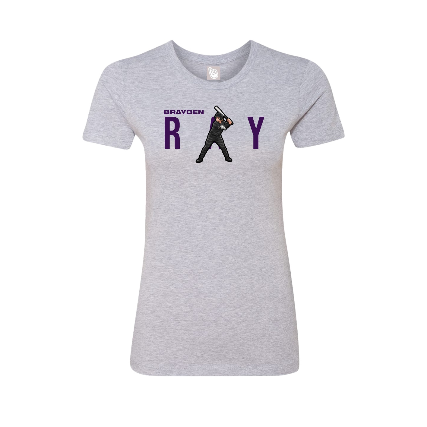 Womens Tee — Player Name in Grey
