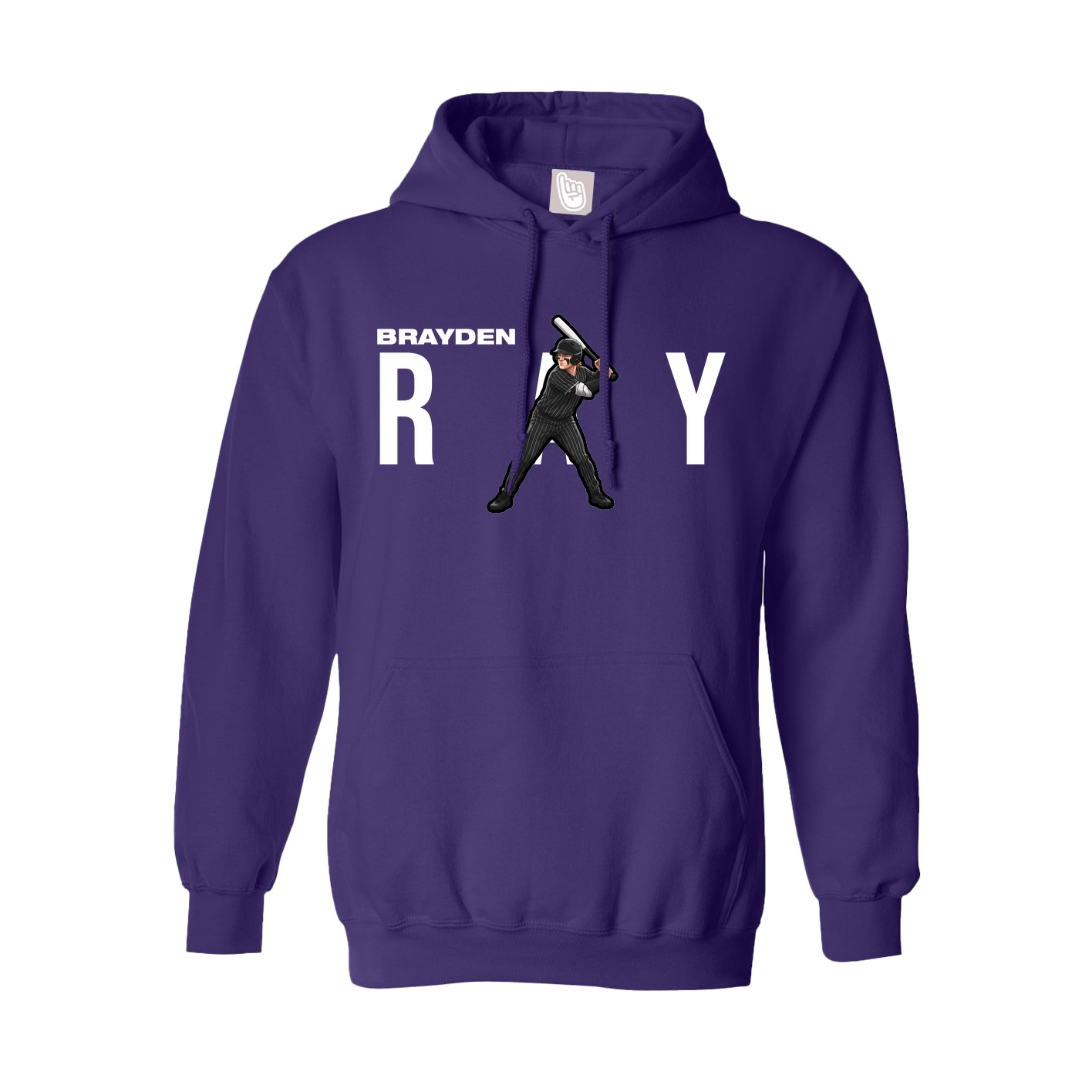 Youth Hoodie — Player Name in Purple